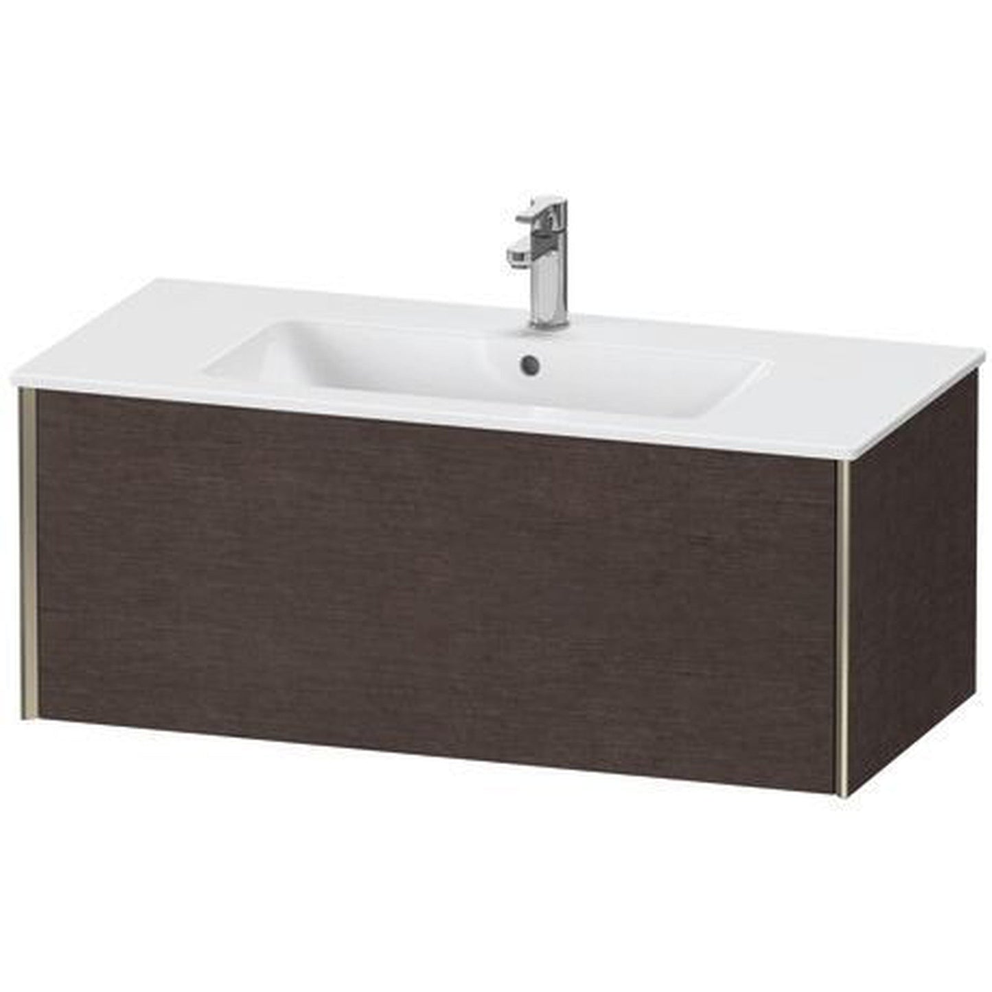 Duravit Xviu 40" x 16" x 19" One Drawer Wall-Mount Vanity Unit, Brushed Dark Oak Real Wood Veneer (XV40270B172)