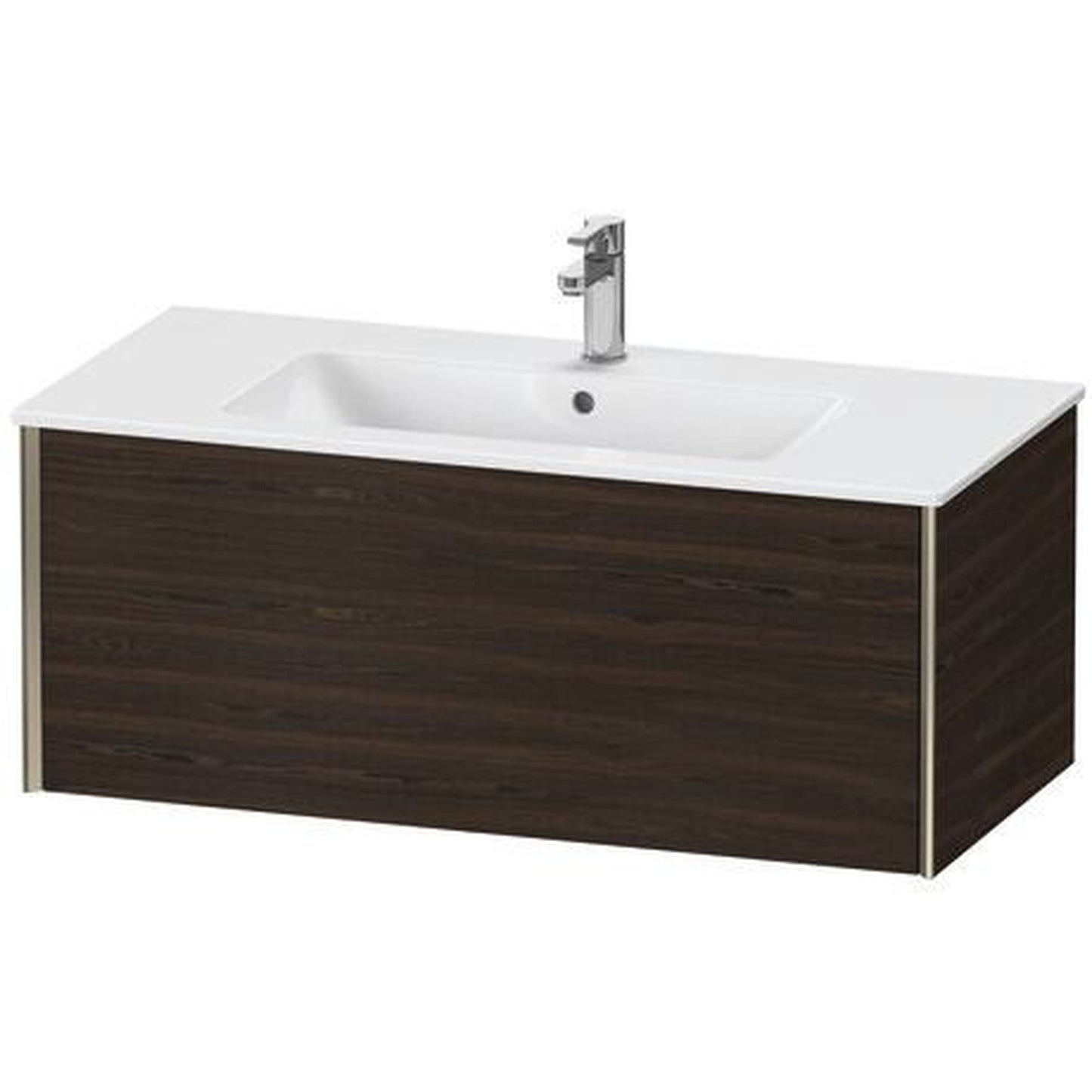 Duravit Xviu 40" x 16" x 19" One Drawer Wall-Mount Vanity Unit, Brushed Walnut Real Wood Veneer (XV40270B169)