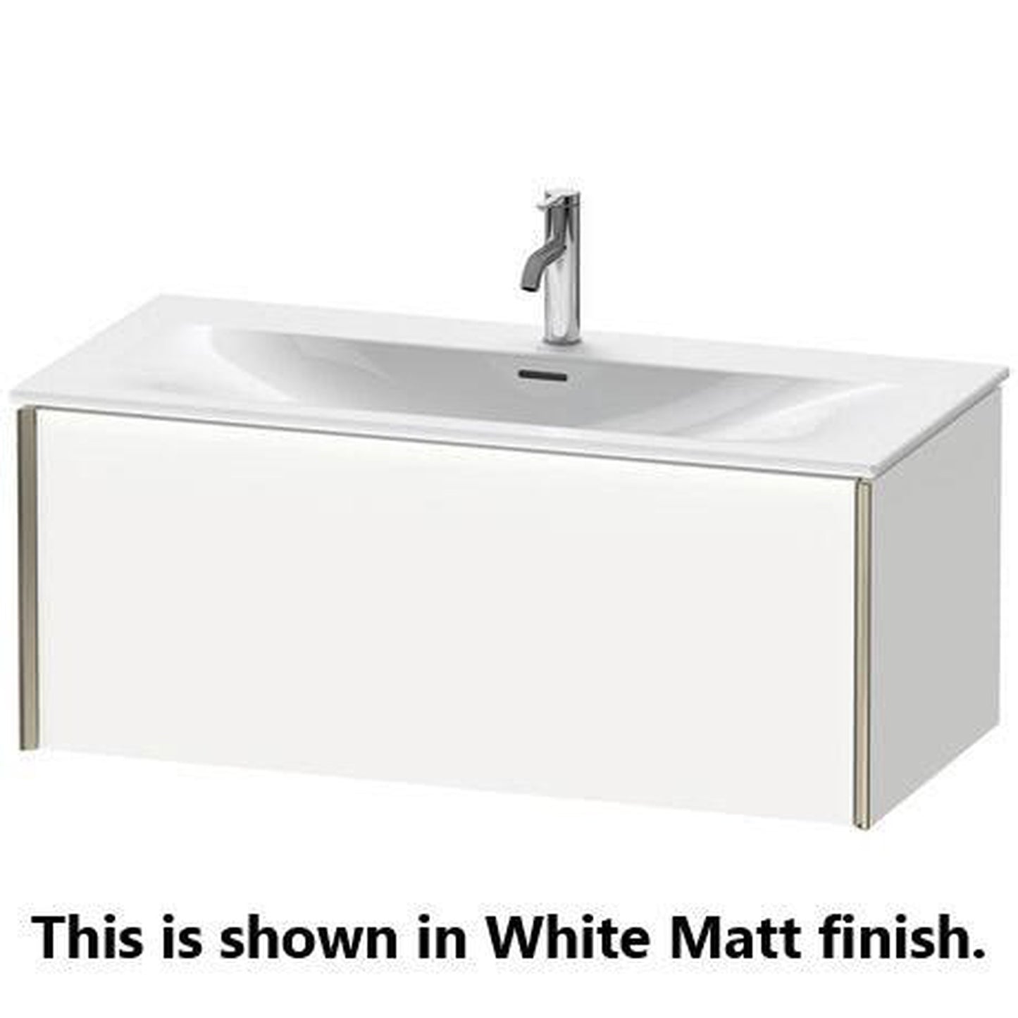 Duravit Xviu 40" x 16" x 19" One Drawer Wall-Mount Vanity Unit, Cappuccino High Gloss (XV40350B186)