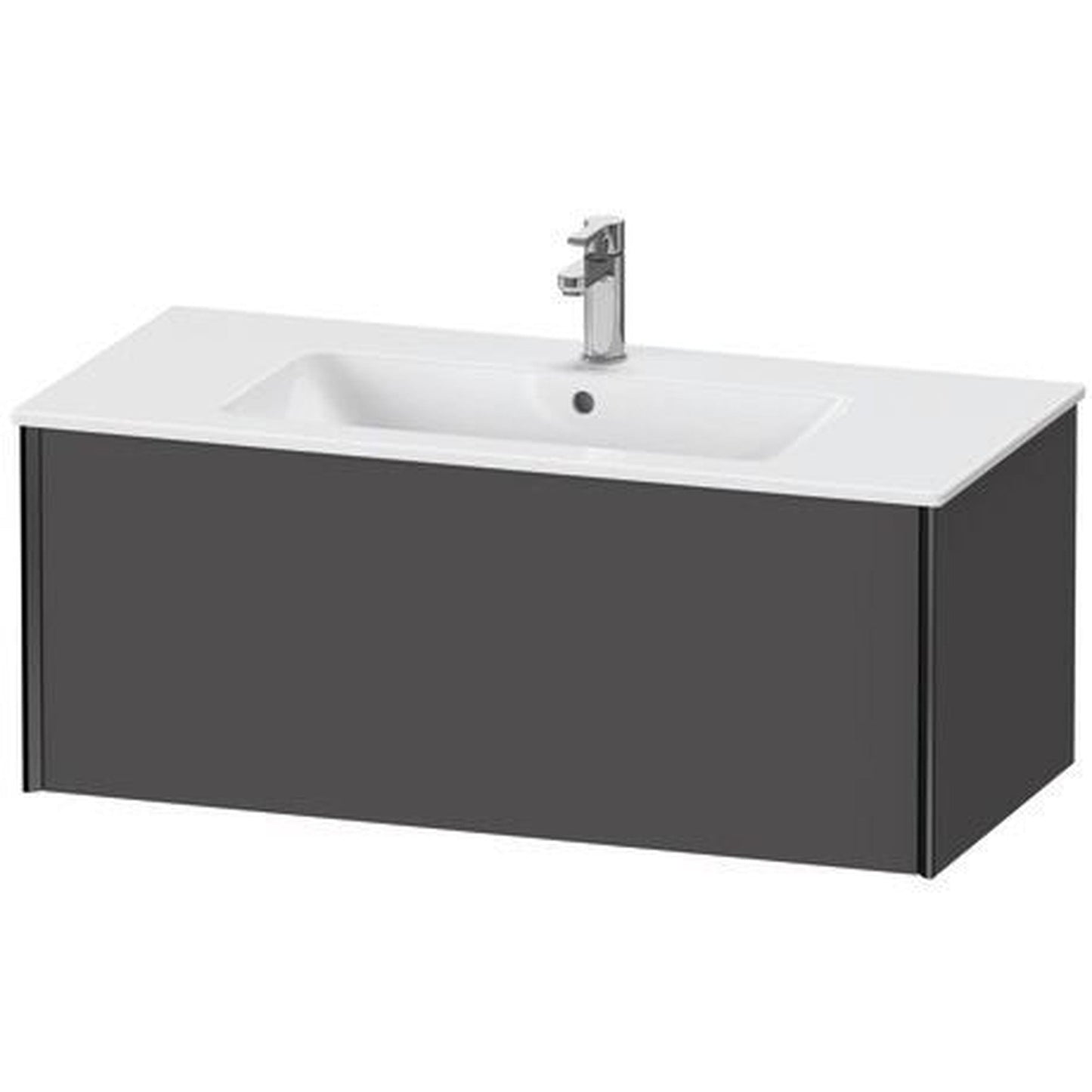Duravit Xviu 40" x 16" x 19" One Drawer Wall-Mount Vanity Unit, Graphite Matt (XV40270B249)