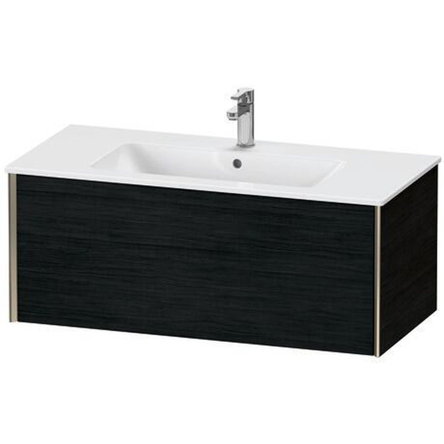 Duravit Xviu 40" x 16" x 19" One Drawer Wall-Mount Vanity Unit, Oak Black (XV40270B116)