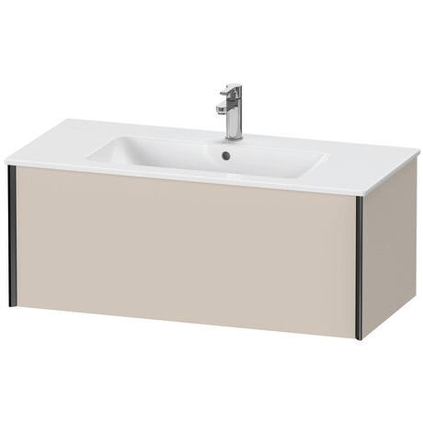 Duravit Xviu 40" x 16" x 19" One Drawer Wall-Mount Vanity Unit, Taupe Matt (XV40270B291)