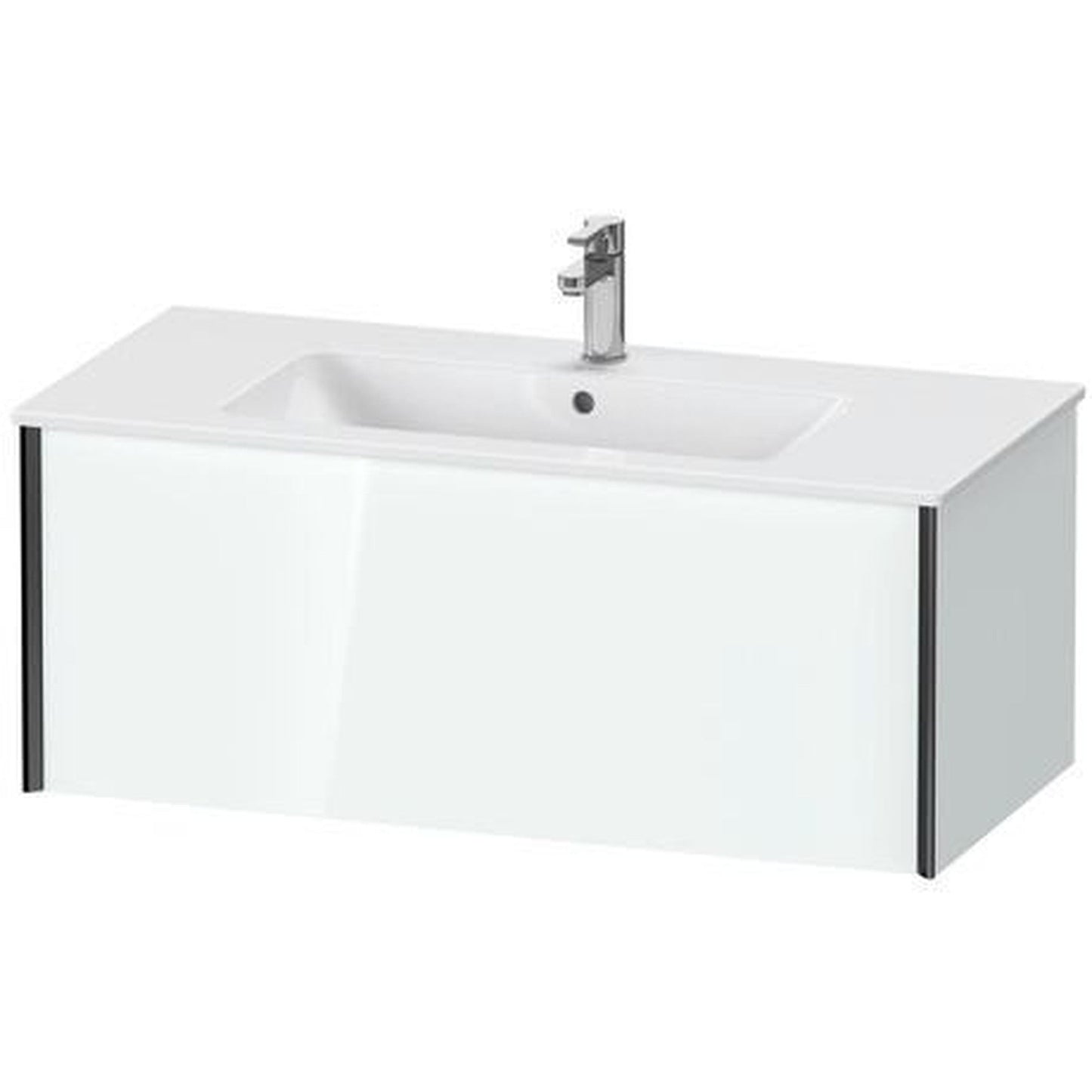Duravit Xviu 40" x 16" x 19" One Drawer Wall-Mount Vanity Unit, White High Gloss Lacquer (XV40270B285)