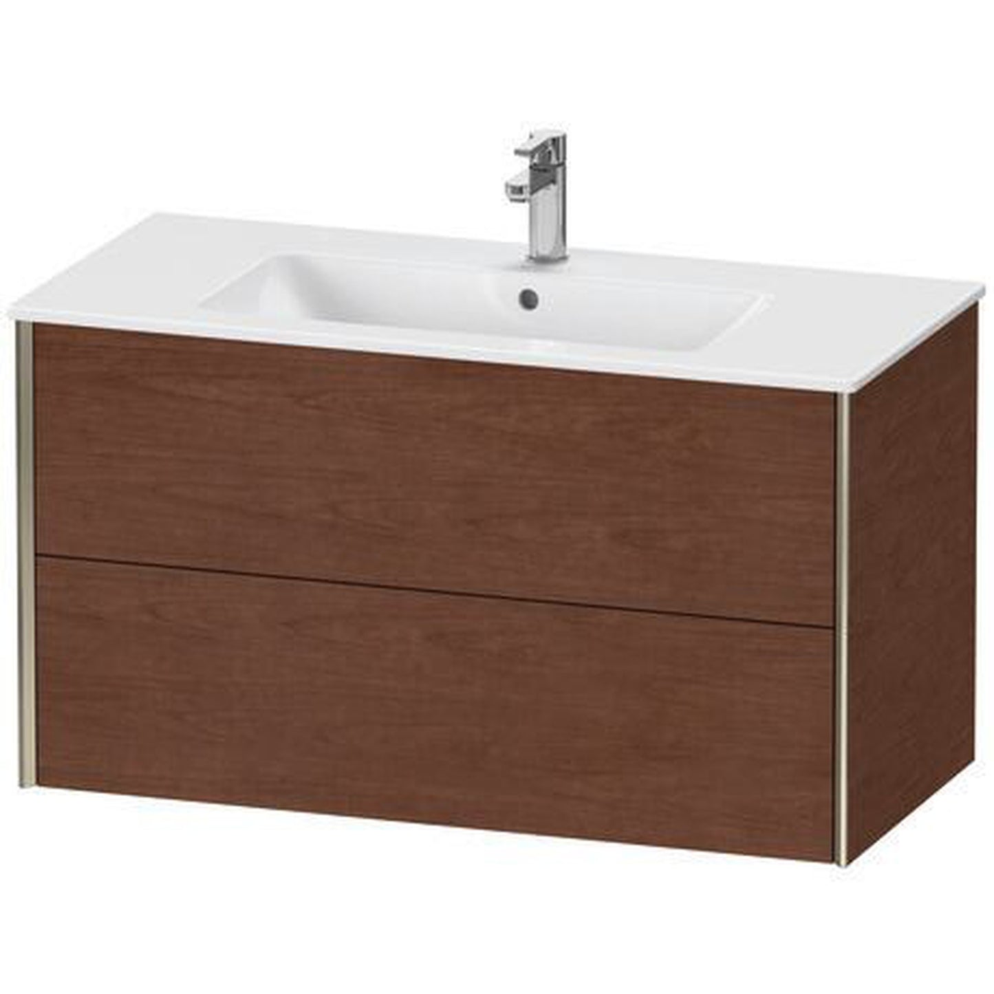 Duravit Xviu 40" x 22" x 19" Two Drawer Wall-Mount Vanity Unit, American Walnut (XV41270B113)