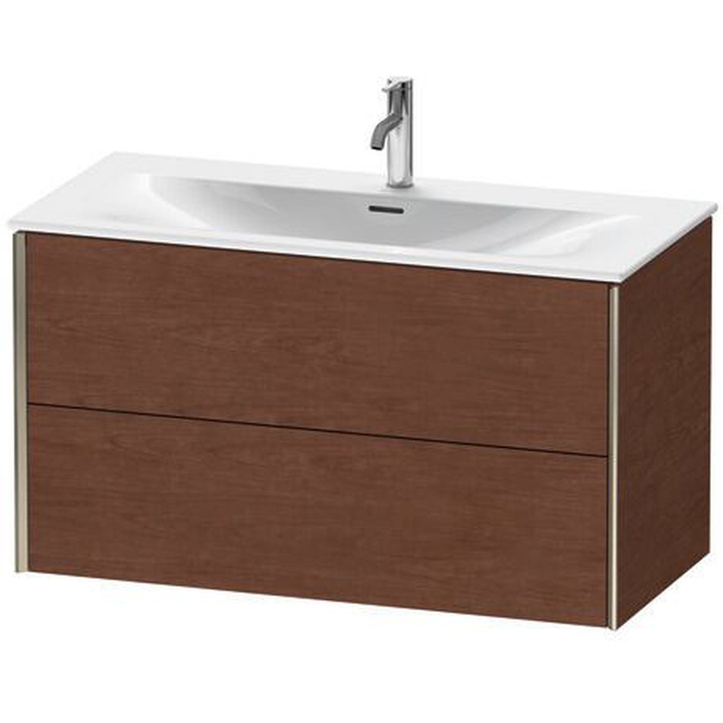 Duravit Xviu 40" x 22" x 19" Two Drawer Wall-Mount Vanity Unit, American Walnut (XV41350B113)