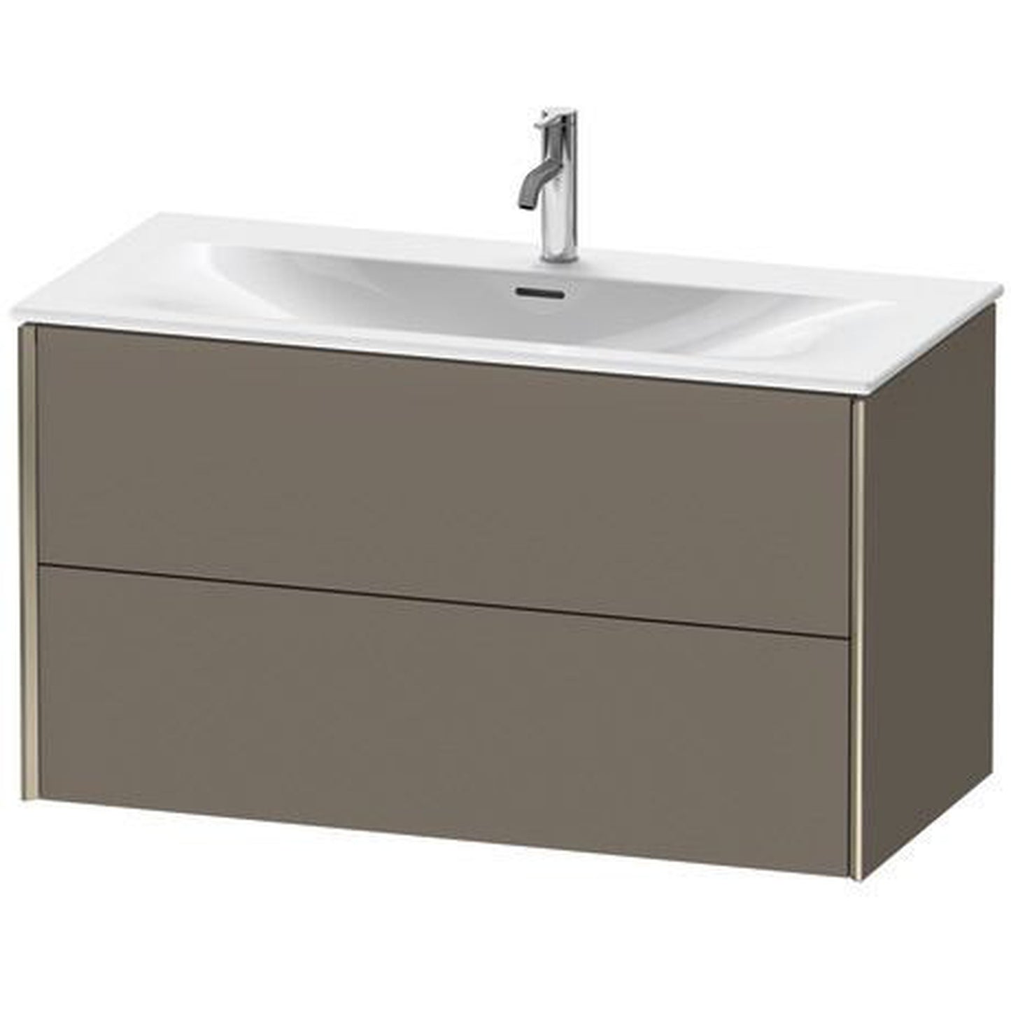 Duravit Xviu 40" x 22" x 19" Two Drawer Wall-Mount Vanity Unit, Flannel Grey Satin Matt Lacquer (XV41350B190)