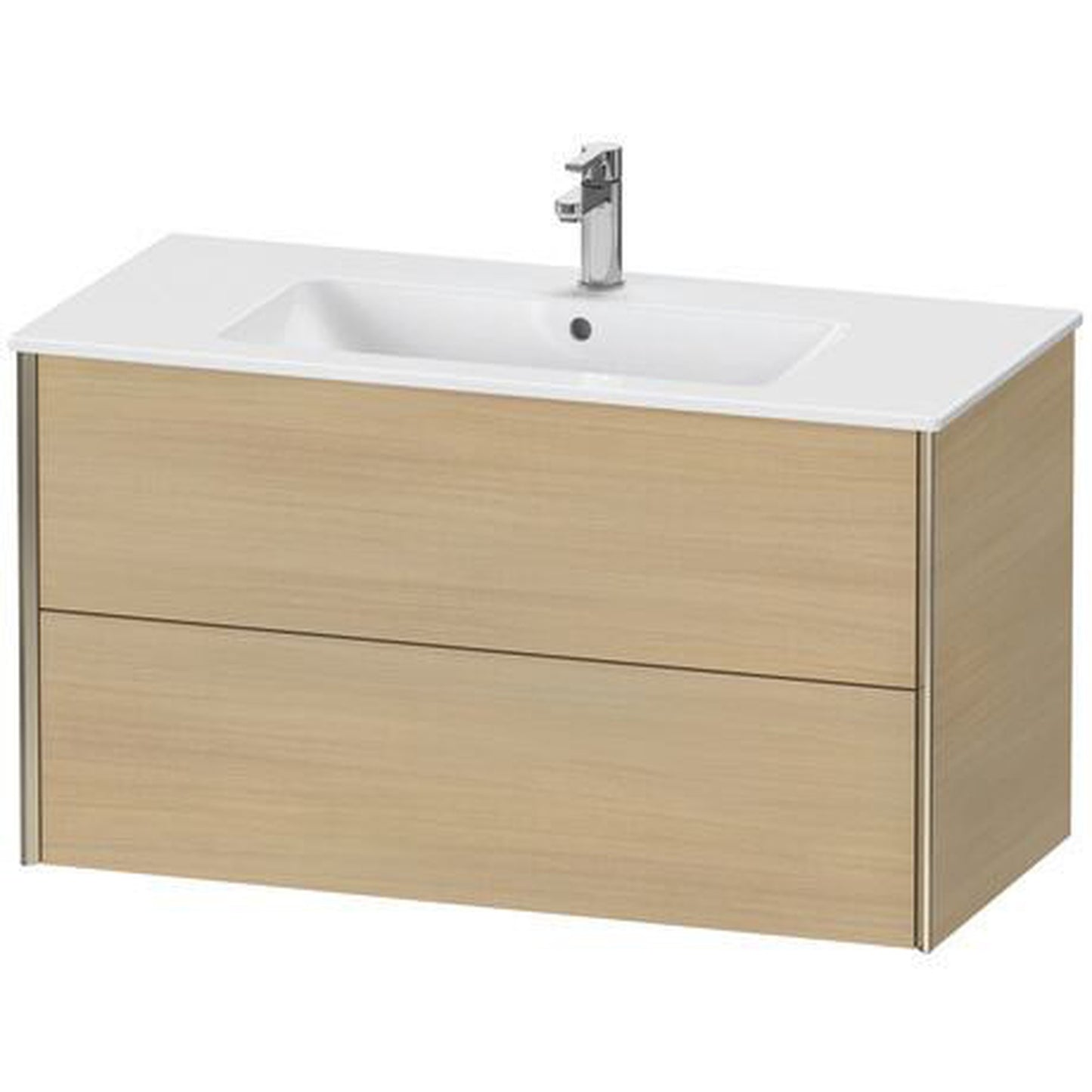 Duravit Xviu 40" x 22" x 19" Two Drawer Wall-Mount Vanity Unit, Mediterreanean Oak Real Wood Veneer (XV41270B171)