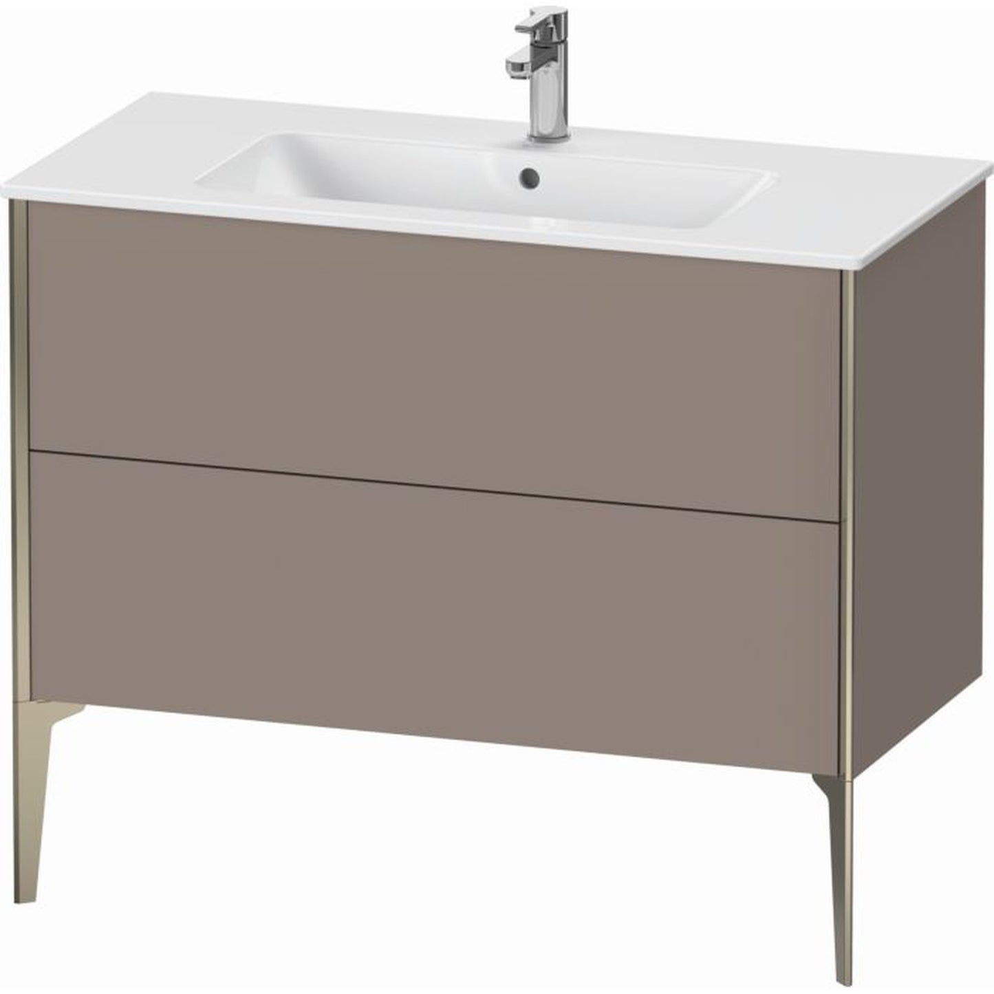 Duravit Xviu 40" x 23" x 19" Two Drawer Floorstanding Vanity Unit, Basalt Matt (XV44830B143)