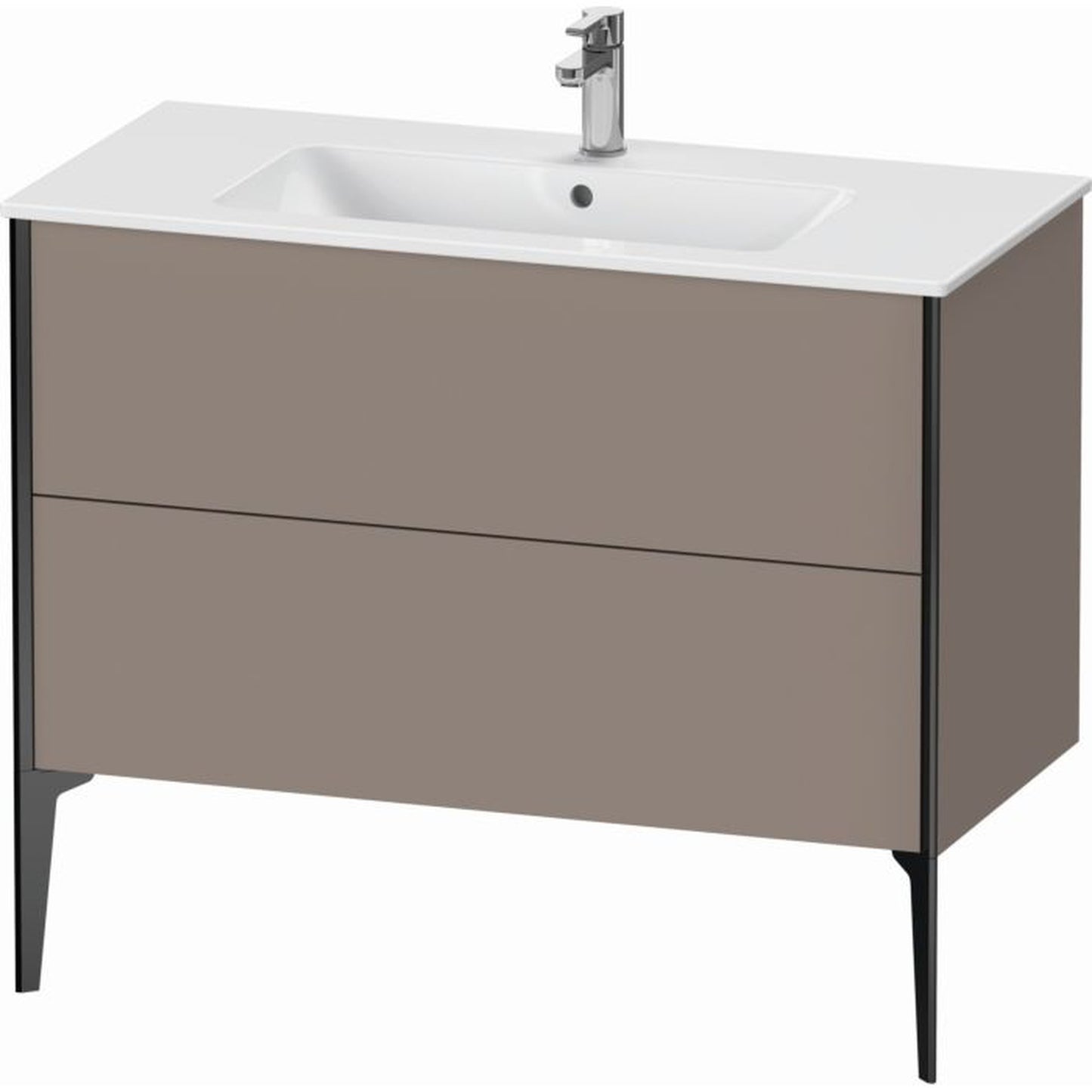 Duravit Xviu 40" x 23" x 19" Two Drawer Floorstanding Vanity Unit, Basalt Matt (XV44830B243)