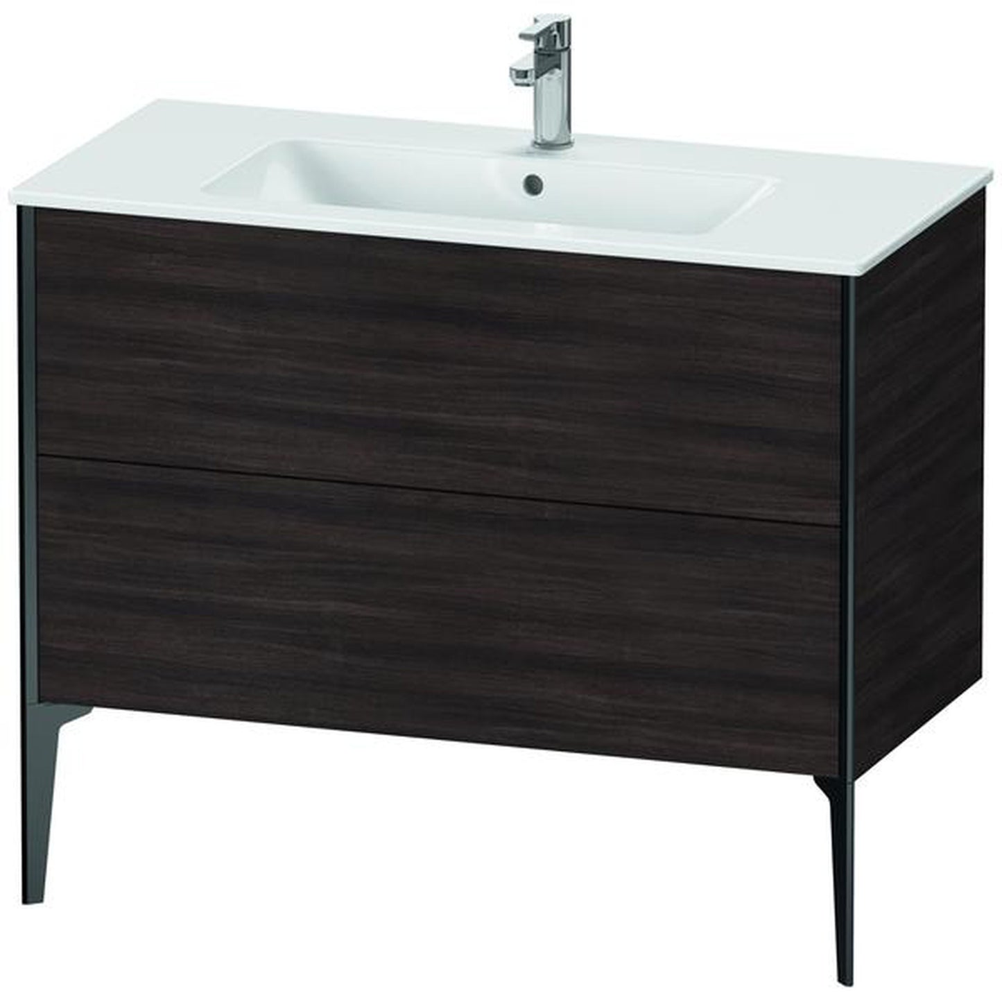 Duravit Xviu 40" x 23" x 19" Two Drawer Floorstanding Vanity Unit, Chestnut Dark (XV44830B253)