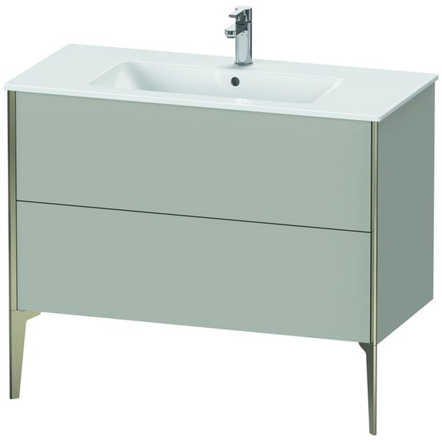 Duravit Xviu 40" x 23" x 19" Two Drawer Floorstanding Vanity Unit, Concrete Grey Matt (XV44830B107)