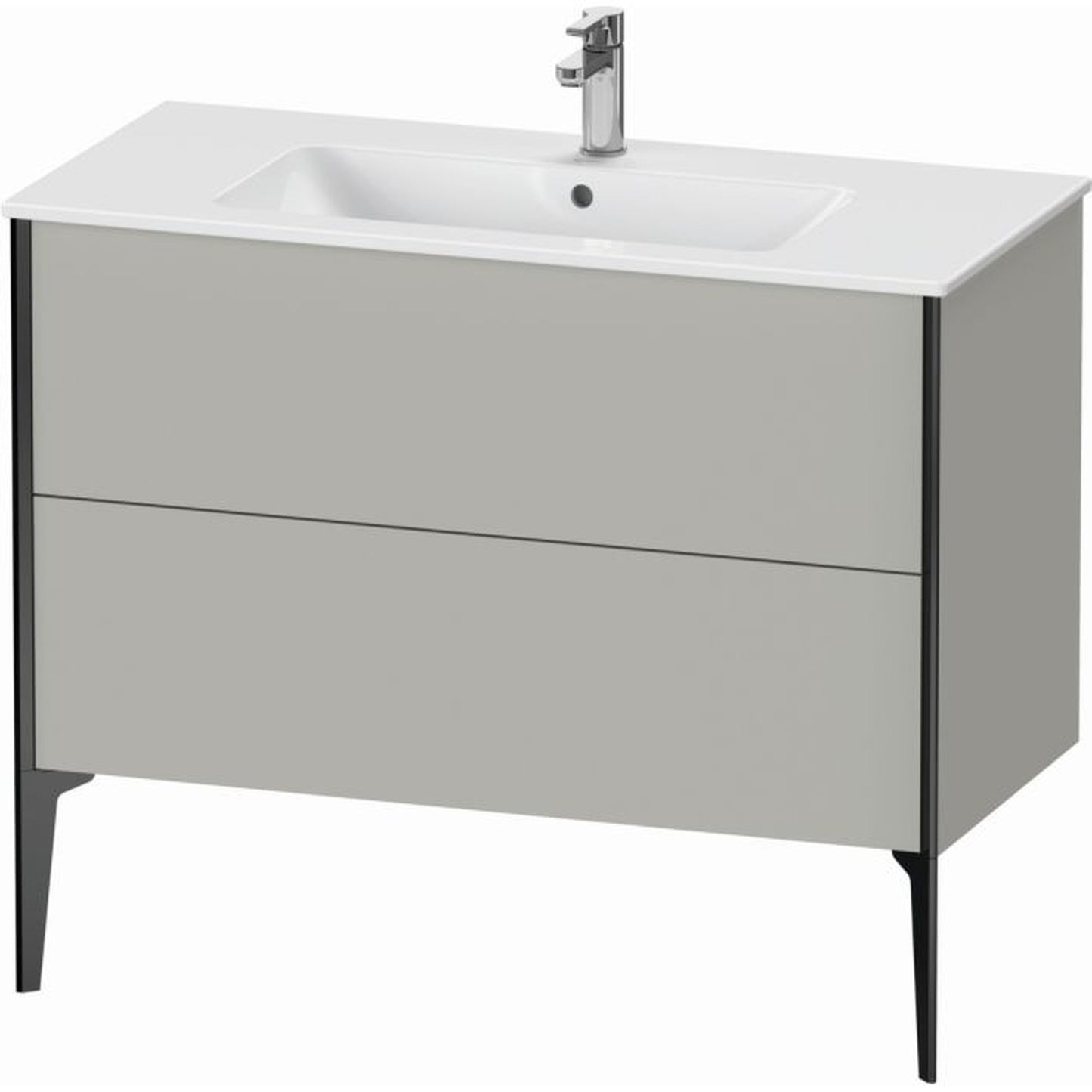 Duravit Xviu 40" x 23" x 19" Two Drawer Floorstanding Vanity Unit, Concrete Grey Matt (XV44830B207)