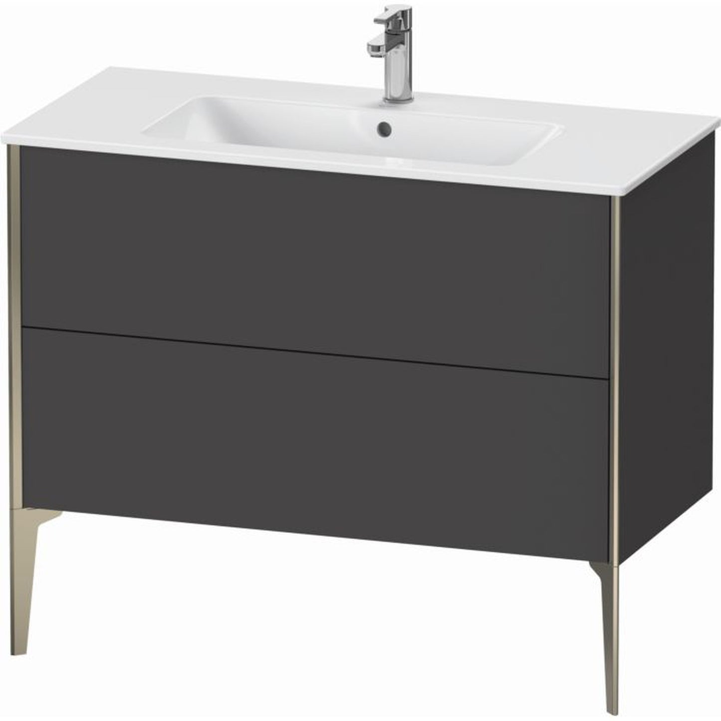 Duravit Xviu 40" x 23" x 19" Two Drawer Floorstanding Vanity Unit, Graphite Matt (XV44830B149)