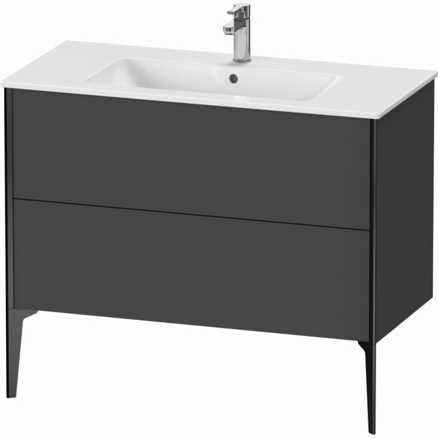 Duravit Xviu 40" x 23" x 19" Two Drawer Floorstanding Vanity Unit, Graphite Matt (XV44830B249)