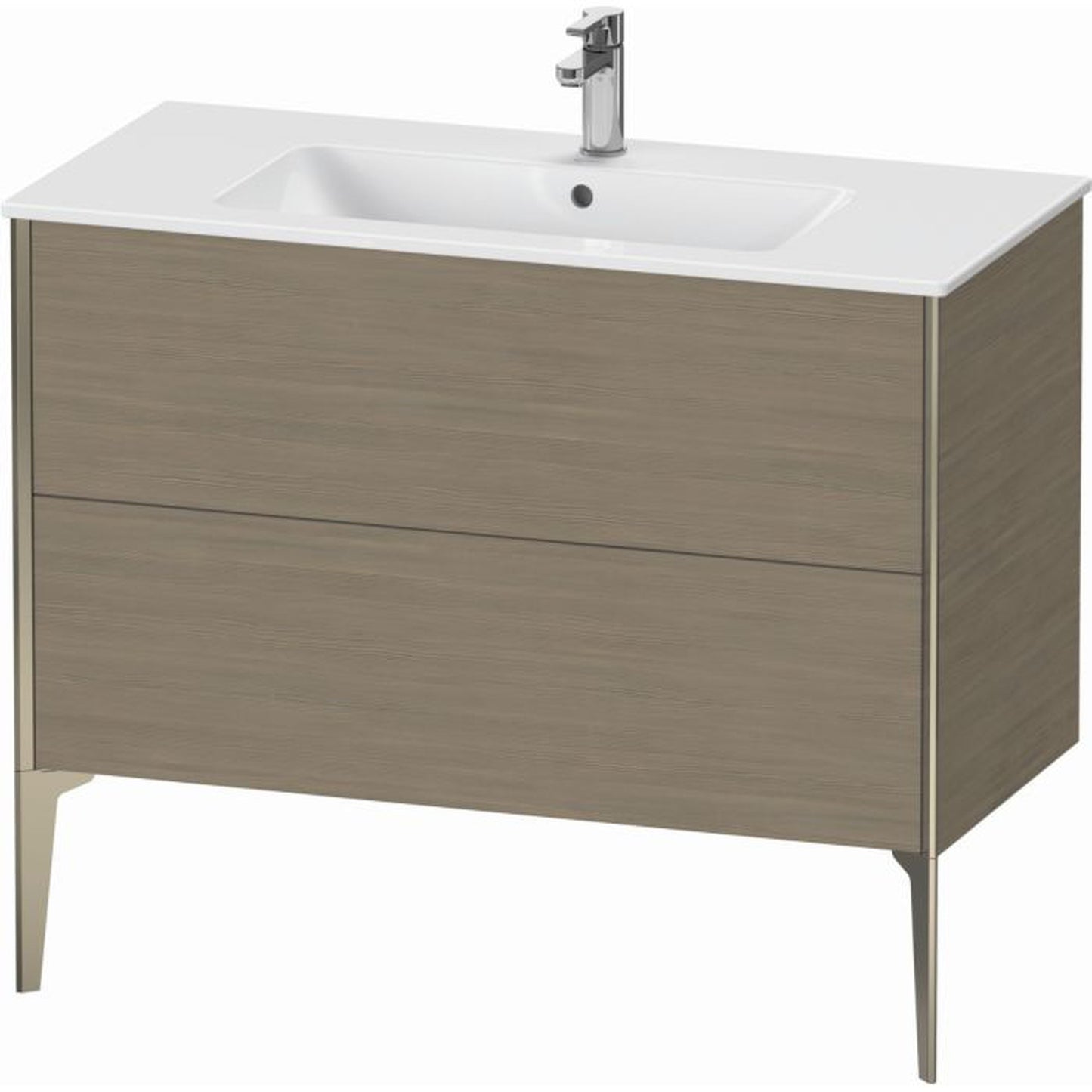 Duravit Xviu 40" x 23" x 19" Two Drawer Floorstanding Vanity Unit, Oak Terra (XV44830B135)