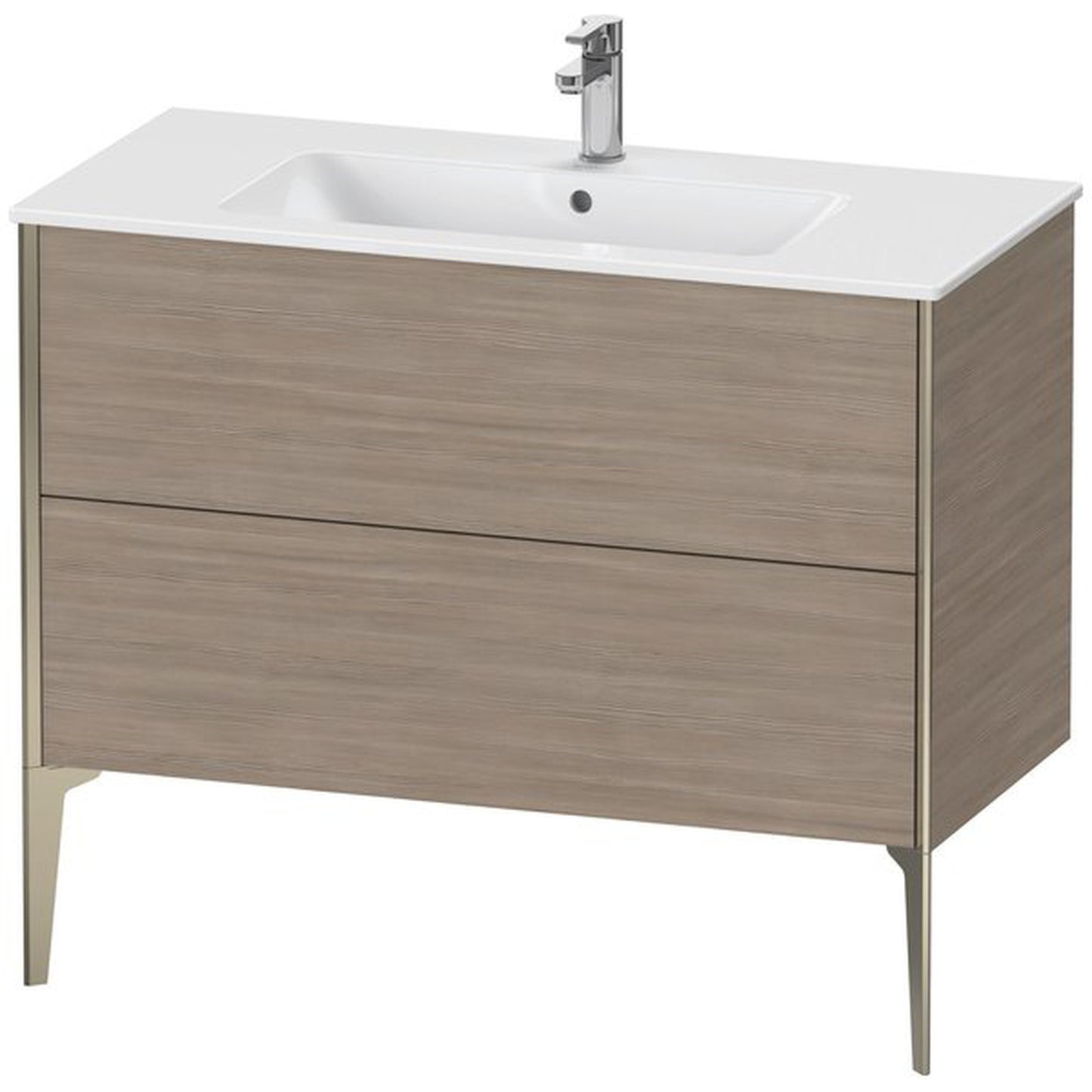 Duravit Xviu 40" x 23" x 19" Two Drawer Floorstanding Vanity Unit, Pine Silver (XV44830B131)
