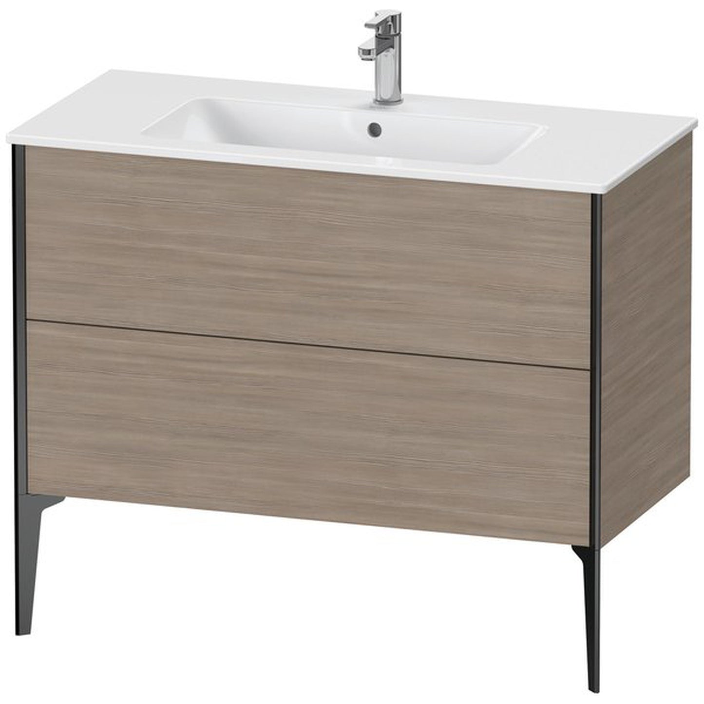 Duravit Xviu 40" x 23" x 19" Two Drawer Floorstanding Vanity Unit, Pine Silver (XV44830B231)