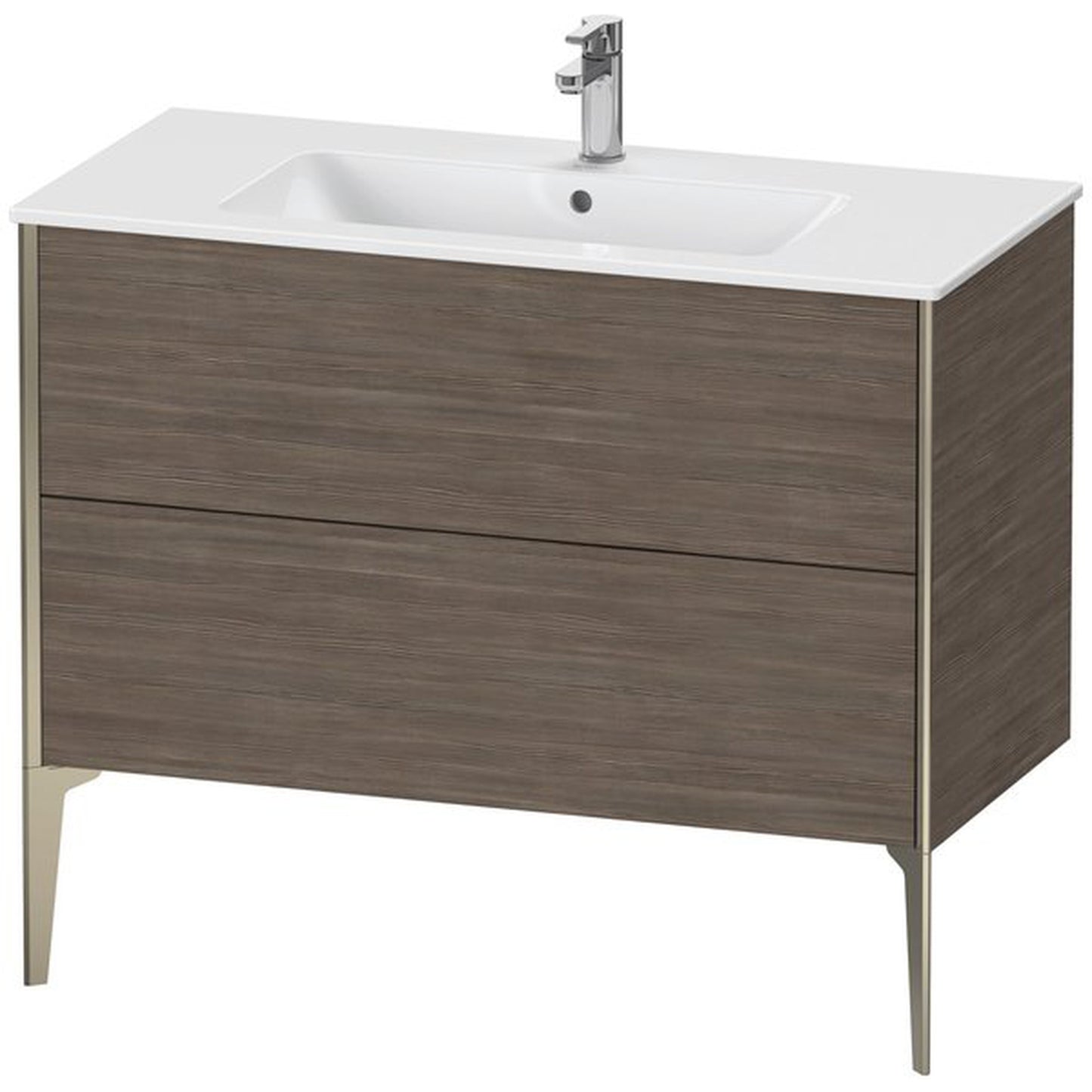 Duravit Xviu 40" x 23" x 19" Two Drawer Floorstanding Vanity Unit, Pine Terra (XV44830B151)