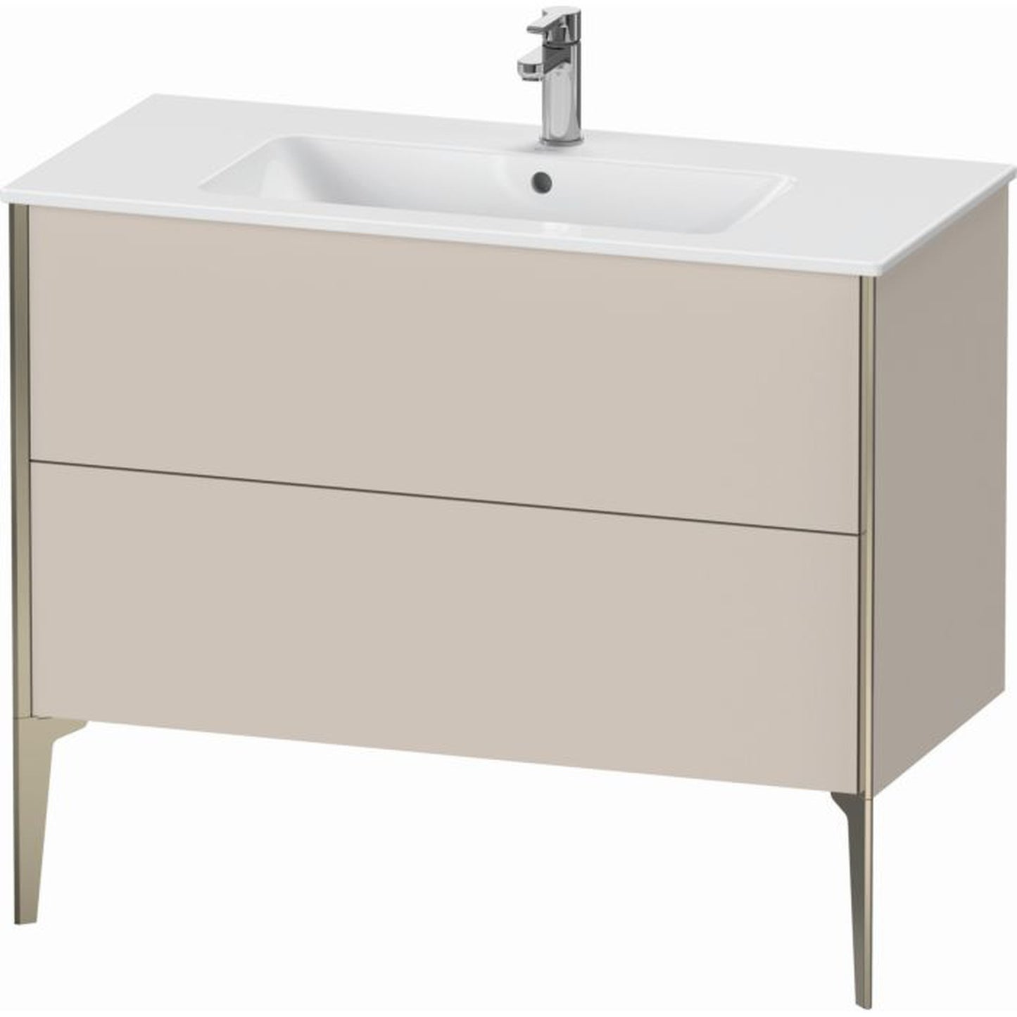 Duravit Xviu 40" x 23" x 19" Two Drawer Floorstanding Vanity Unit, Taupe Matt (XV44830B191)