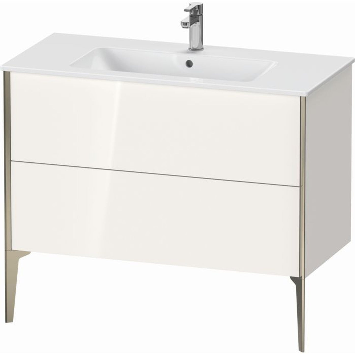 Duravit Xviu 40" x 23" x 19" Two Drawer Floorstanding Vanity Unit, White High Gloss (XV44830B122)