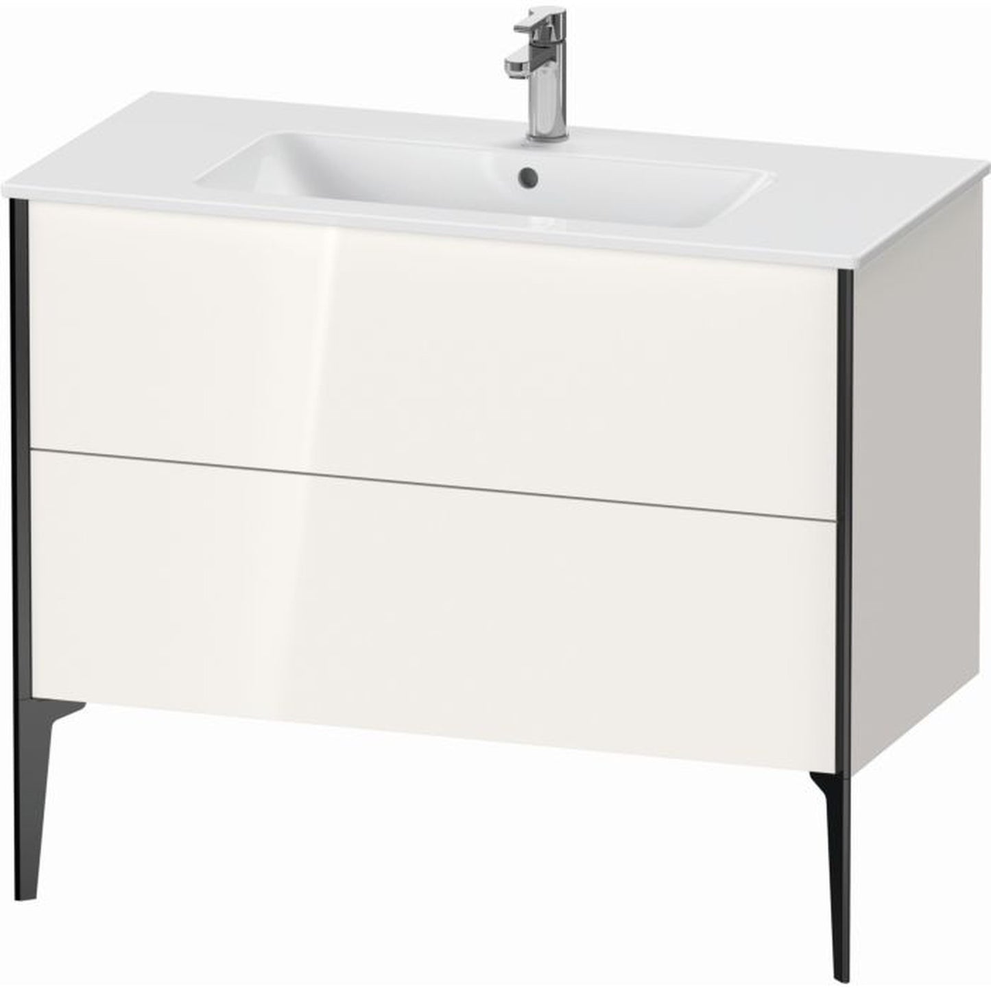 Duravit Xviu 40" x 23" x 19" Two Drawer Floorstanding Vanity Unit, White High Gloss (XV44830B222)