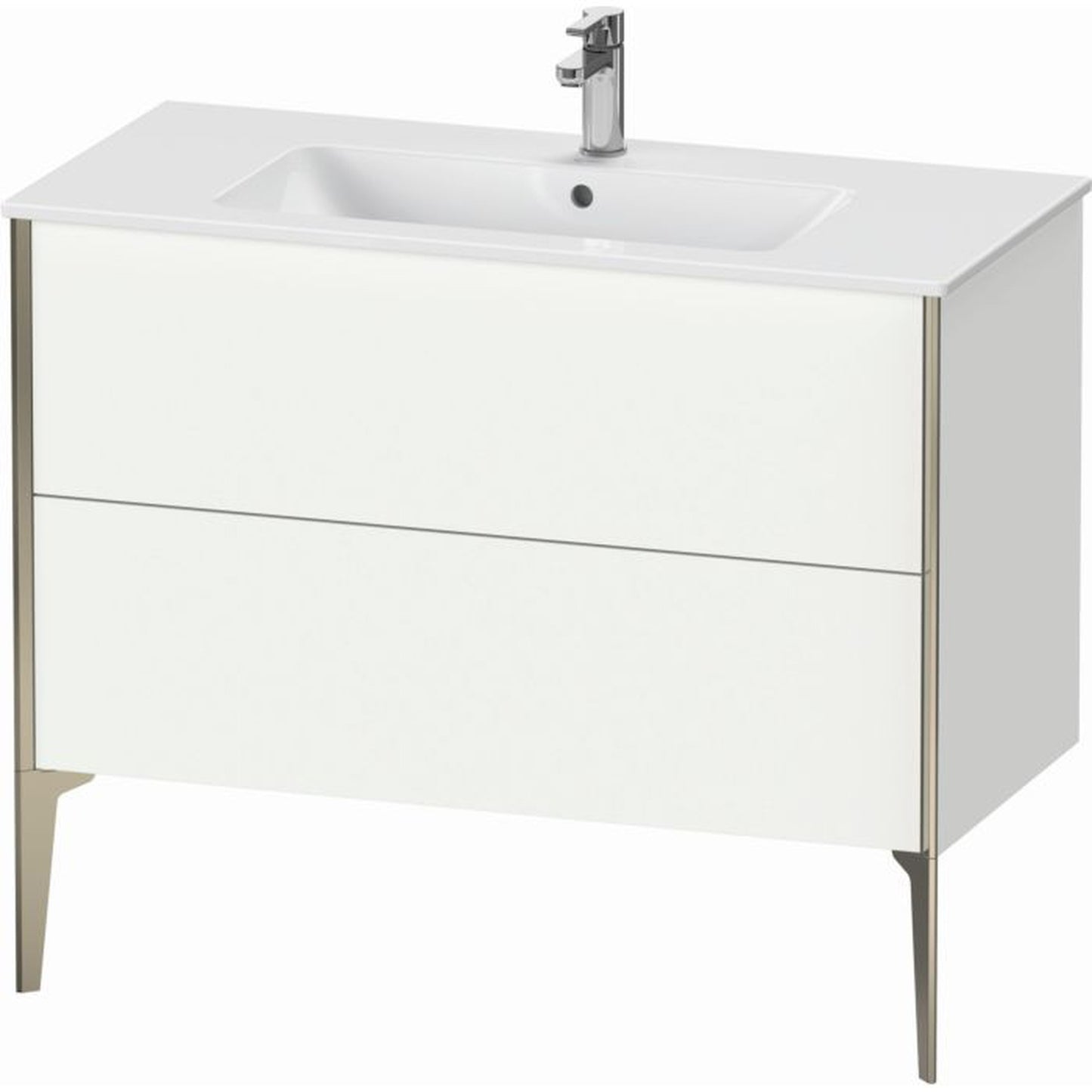 Duravit Xviu 40" x 23" x 19" Two Drawer Floorstanding Vanity Unit, White Matt (XV44830B118)