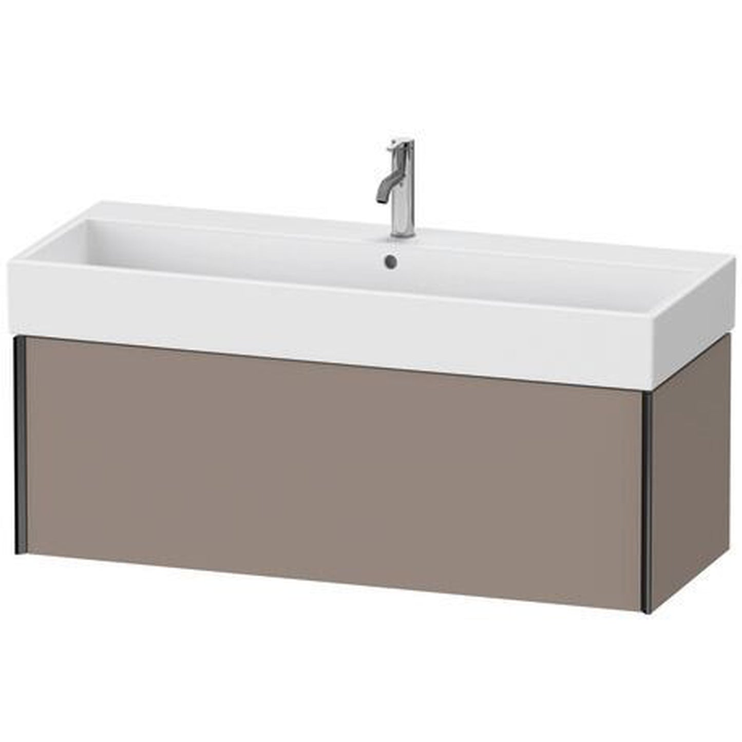 Duravit Xviu 47" x 16" x 18" One Drawer Wall-Mount Vanity Unit, Basalt Matt (XV42380B243)