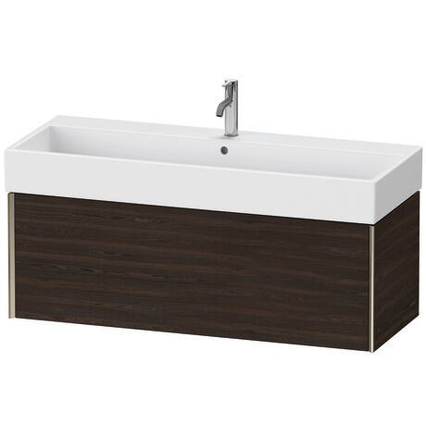 Duravit Xviu 47" x 16" x 18" One Drawer Wall-Mount Vanity Unit, Brushed Walnut Real Wood Veneer (XV42380B169)