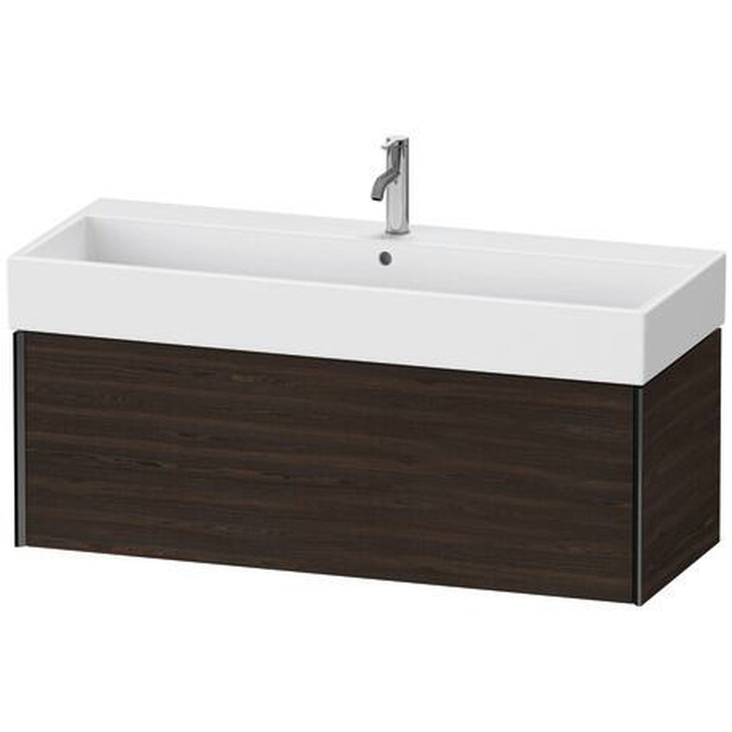 Duravit Xviu 47" x 16" x 18" One Drawer Wall-Mount Vanity Unit, Brushed Walnut Real Wood Veneer (XV42380B269)