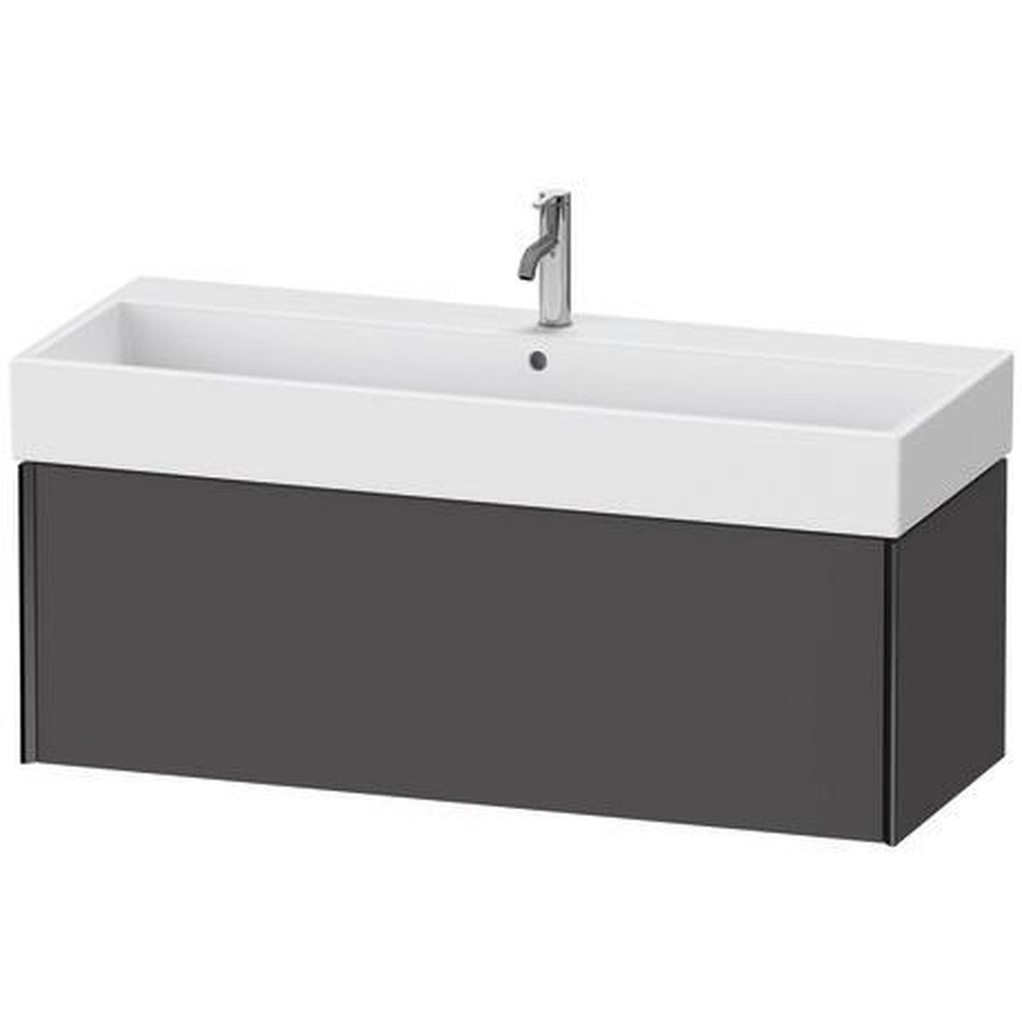 Duravit Xviu 47" x 16" x 18" One Drawer Wall-Mount Vanity Unit, Graphite Matt (XV42380B249)