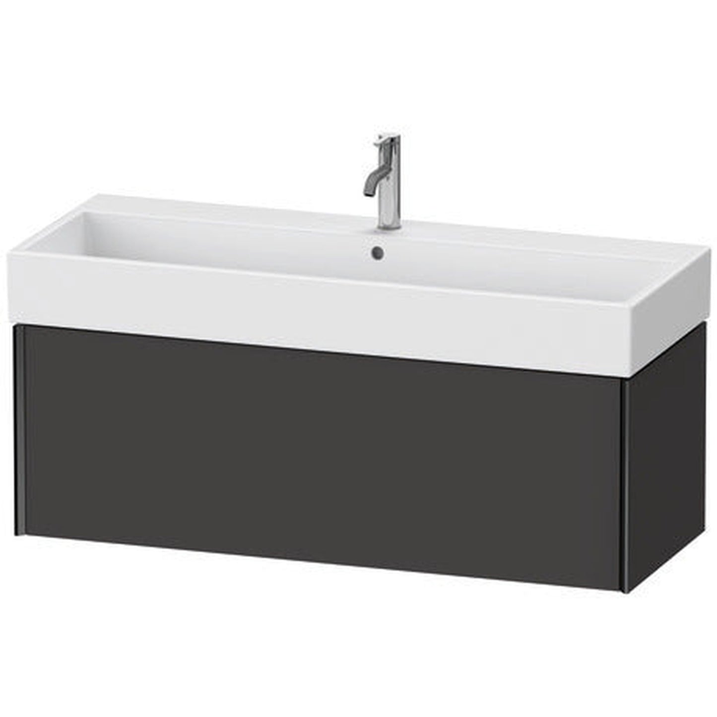 Duravit Xviu 47" x 16" x 18" One Drawer Wall-Mount Vanity Unit, Graphite Super Matt (XV42380B280)