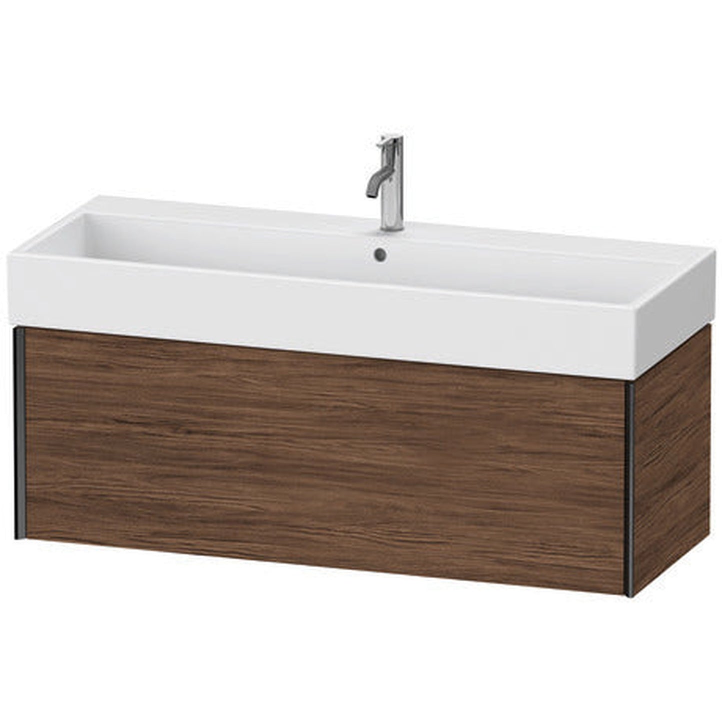 Duravit Xviu 47" x 16" x 18" One Drawer Wall-Mount Vanity Unit, Walnut Dark (XV42380B221)