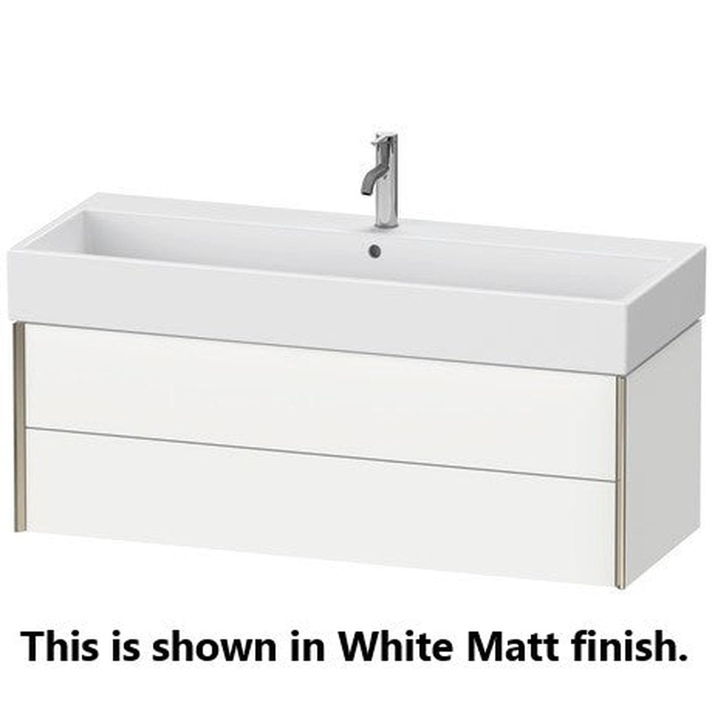 Duravit Xviu 47" x 16" x 18" Two Drawer Wall-Mount Vanity Unit, Cappuccino High Gloss (XV43380B186)