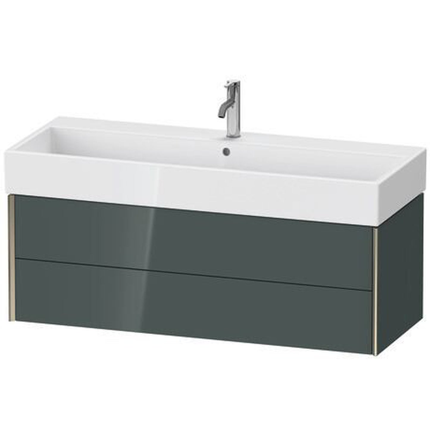 Duravit Xviu 47" x 16" x 18" Two Drawer Wall-Mount Vanity Unit, Dolomiti Grey High Gloss Lacquer (XV43380B138)