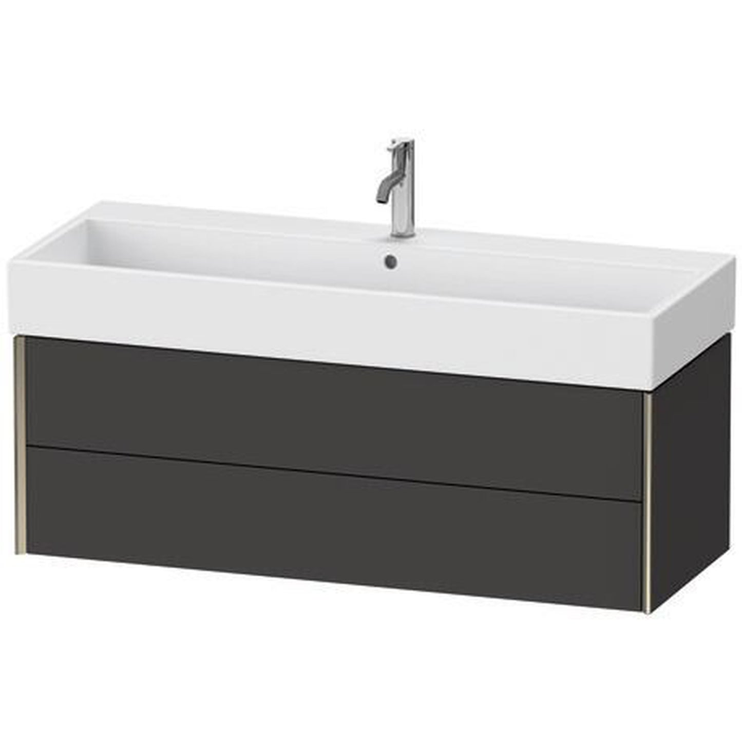 Duravit Xviu 47" x 16" x 18" Two Drawer Wall-Mount Vanity Unit, Graphite Super Matt (XV43380B180)