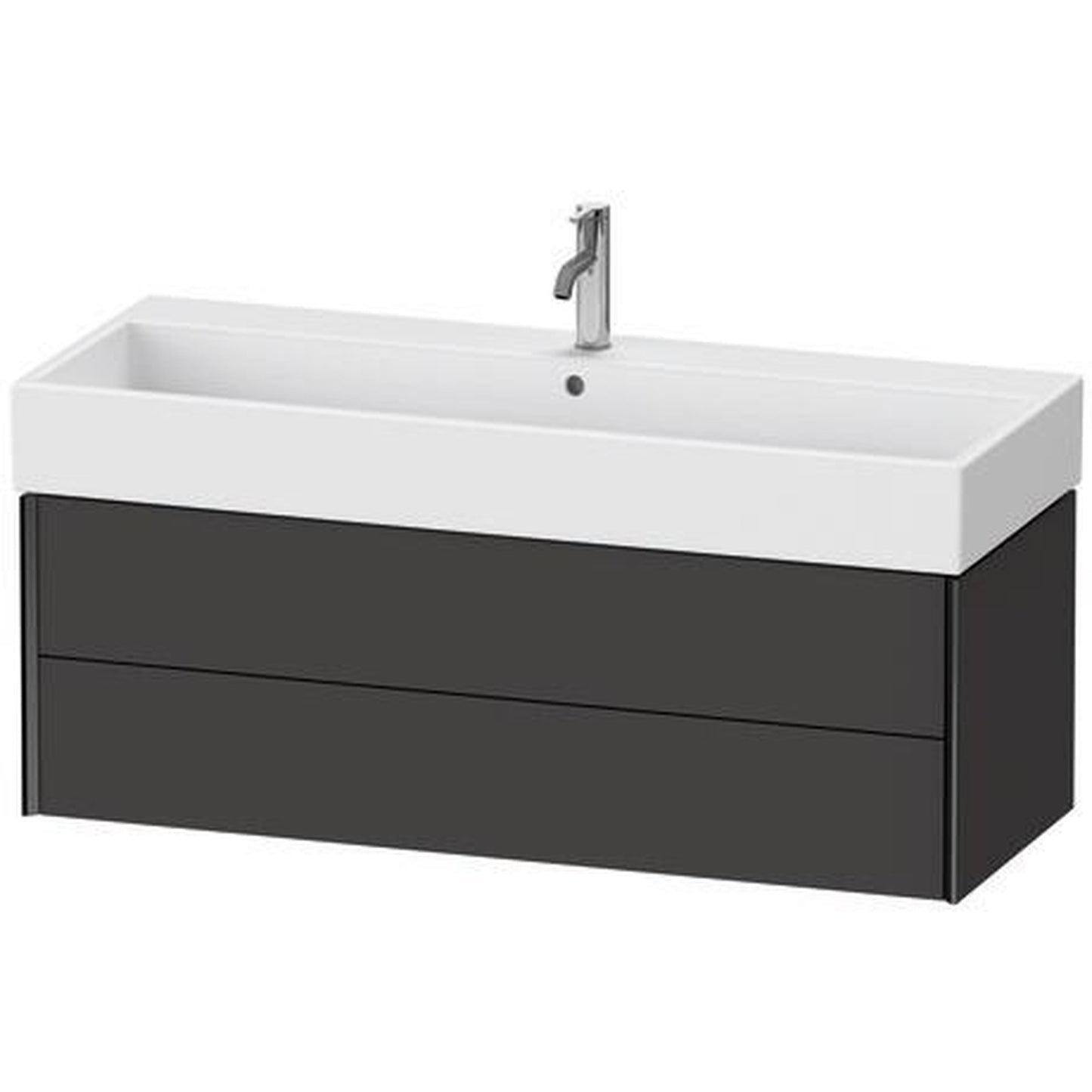 Duravit Xviu 47" x 16" x 18" Two Drawer Wall-Mount Vanity Unit, Graphite Super Matt (XV43380B280)