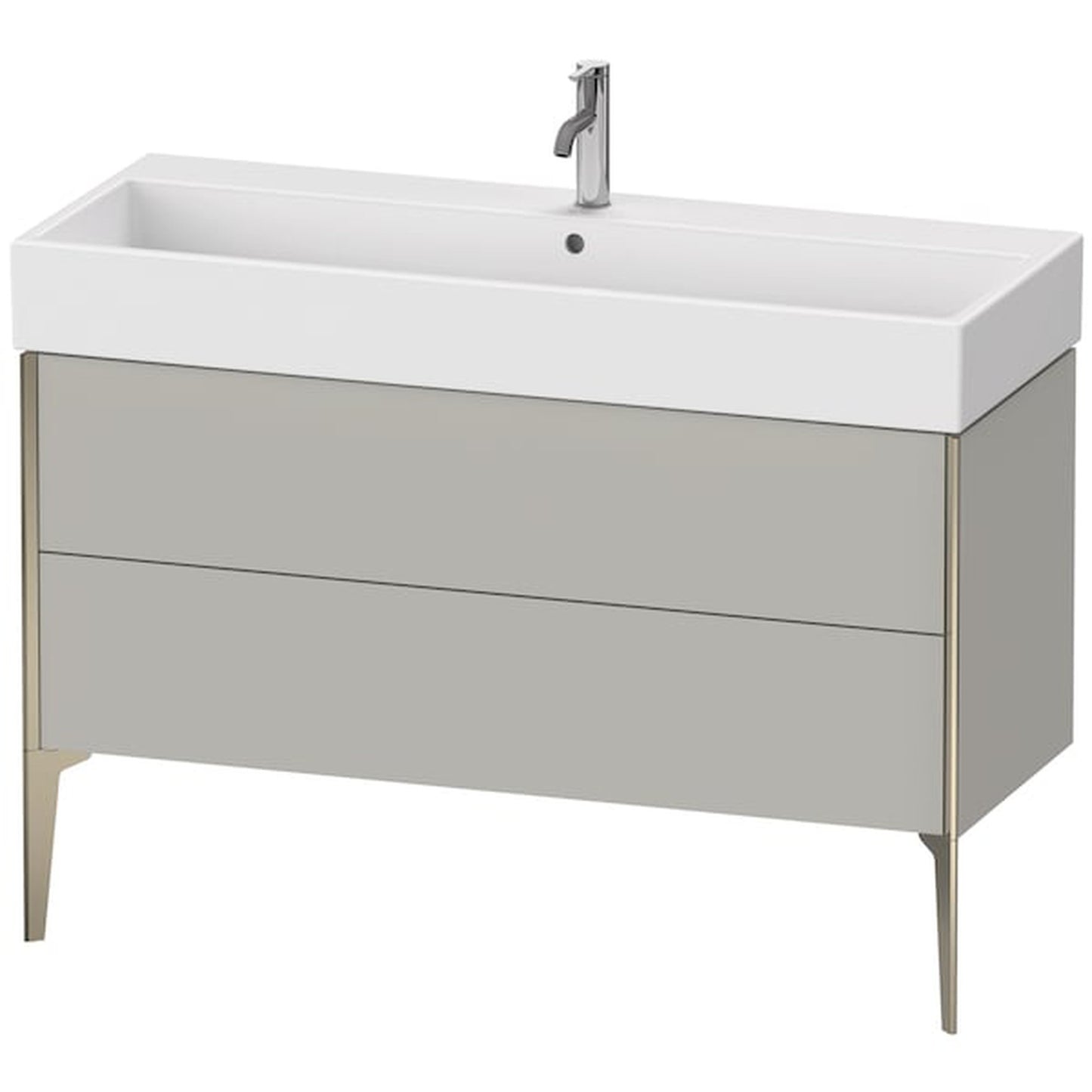 Duravit Xviu 47" x 19" x 18" Two Drawer Floorstanding Vanity Unit, Concrete Grey Matt (XV45380B107)