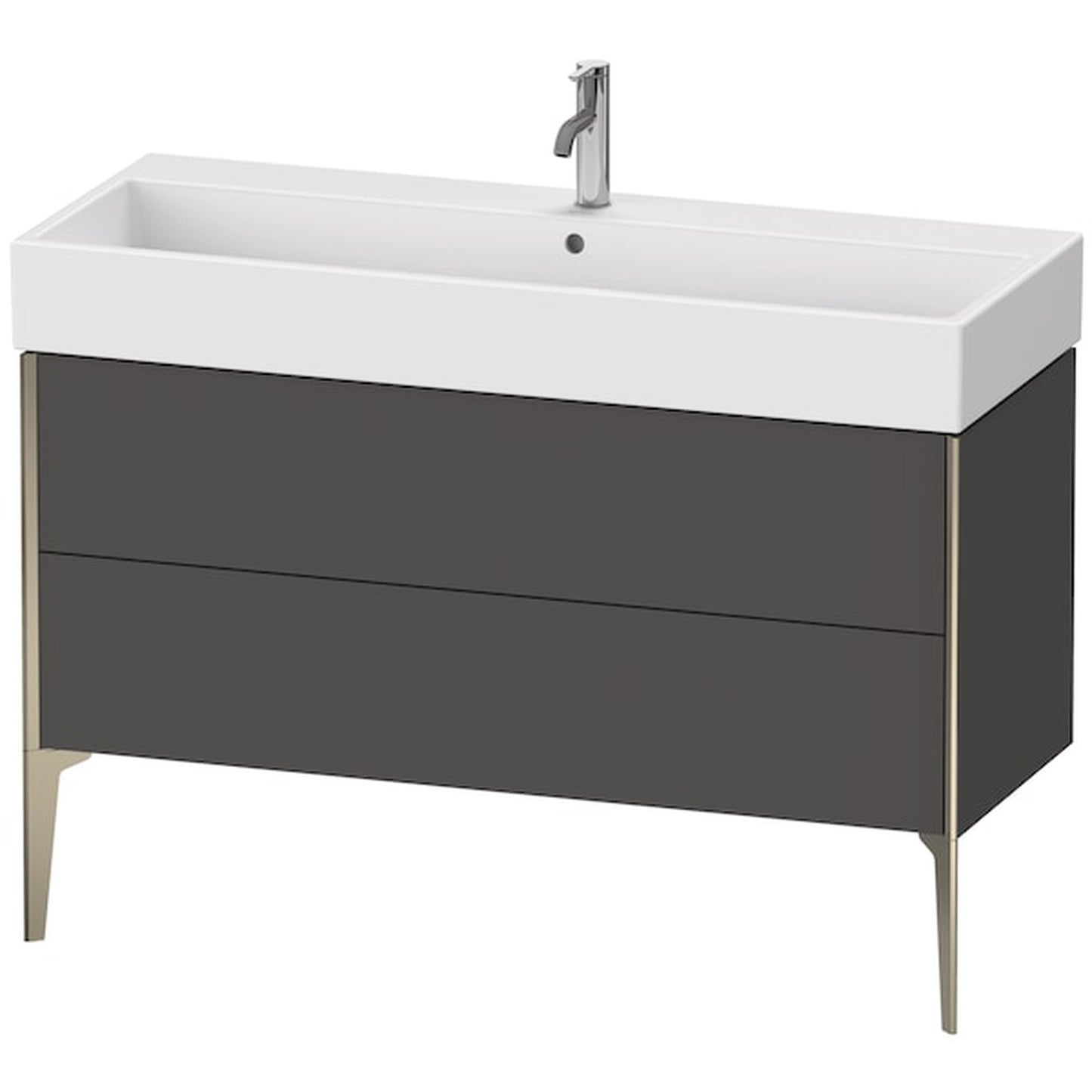 Duravit Xviu 47" x 19" x 18" Two Drawer Floorstanding Vanity Unit, Graphite Matt (XV45380B149)