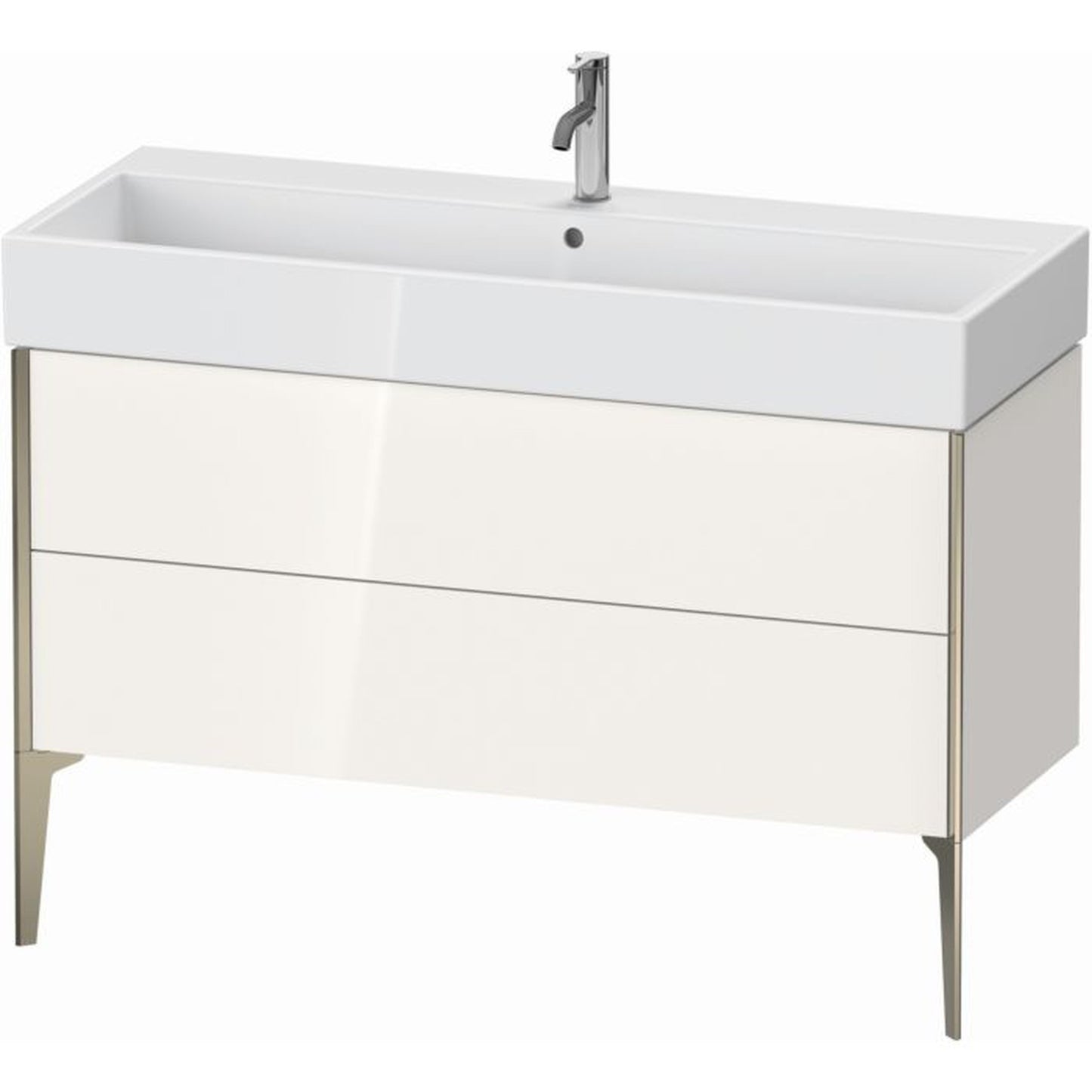 Duravit Xviu 47" x 19" x 18" Two Drawer Floorstanding Vanity Unit, White High Gloss (XV45380B122)