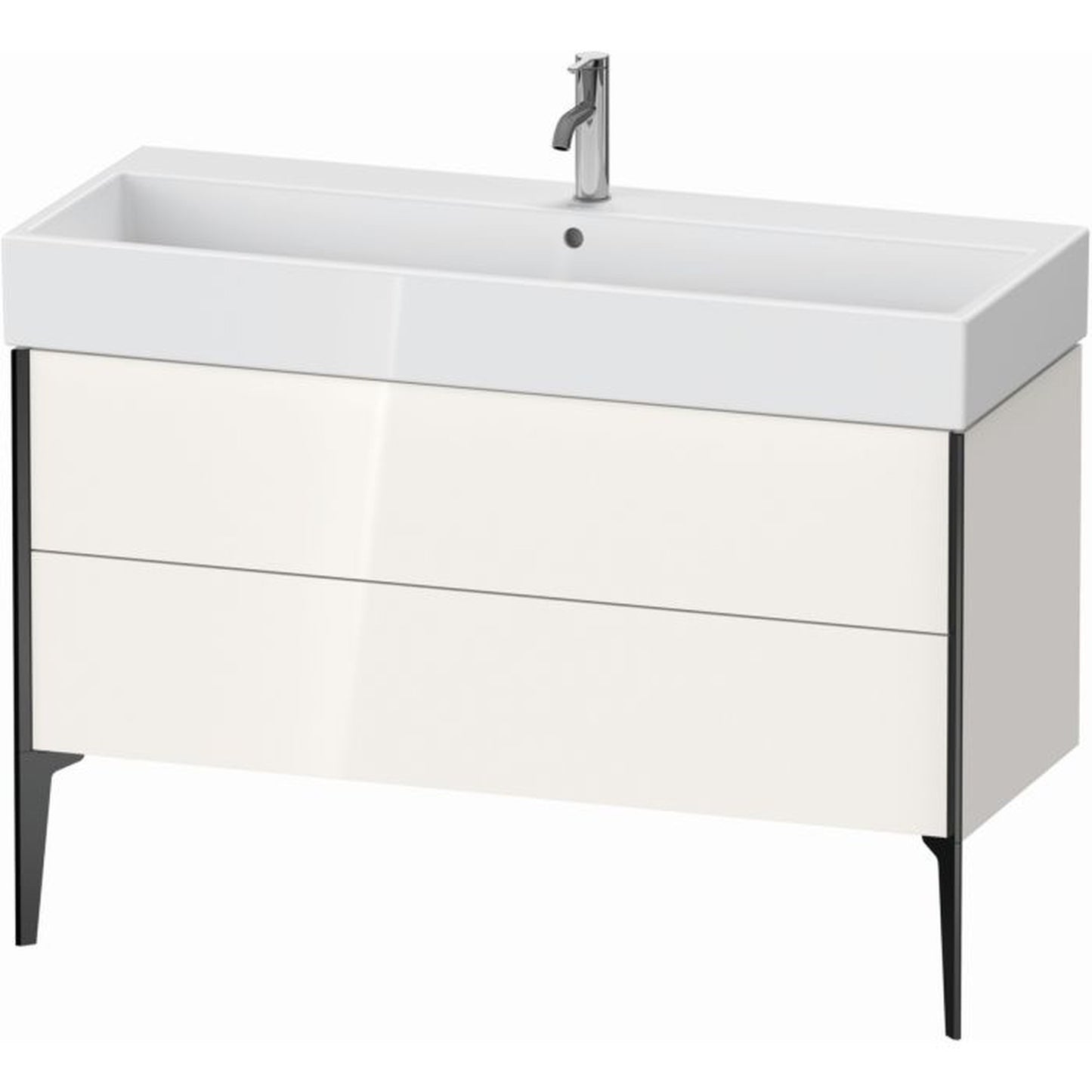 Duravit Xviu 47" x 19" x 18" Two Drawer Floorstanding Vanity Unit, White High Gloss (XV45380B222)