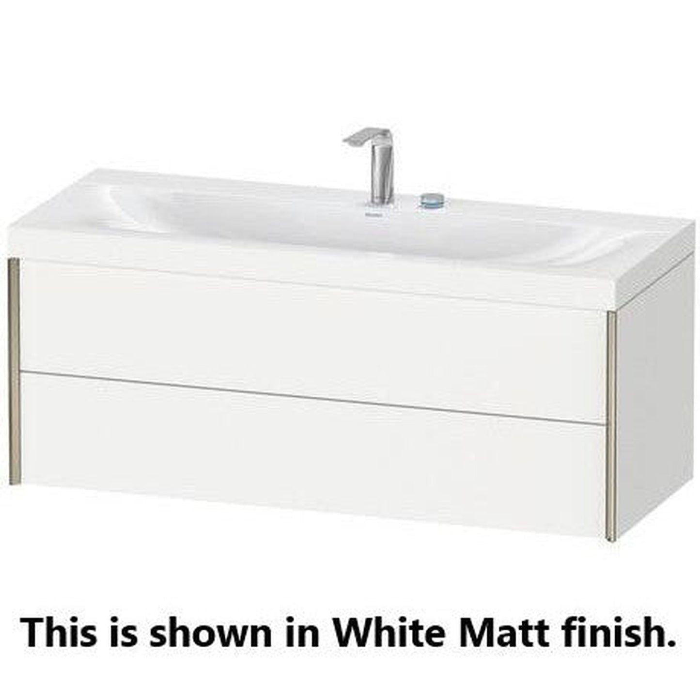 Duravit Xviu 47" x 20" x 19" Two Drawer C-Bonded Wall-Mount Vanity Kit With Two Tap Holes, Cappuccino (XV4617EB286C)