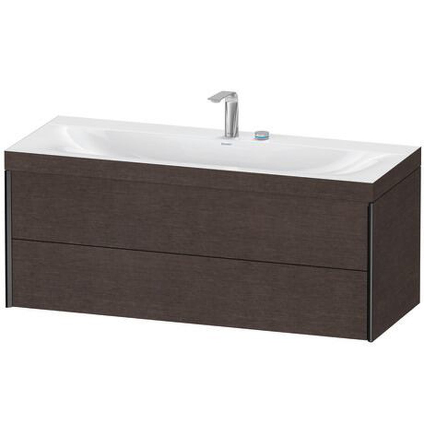 Duravit Xviu 47" x 20" x 19" Two Drawer C-Bonded Wall-Mount Vanity Kit With Two Tap Holes, Dark Brushed Oak (XV4617EB272C)