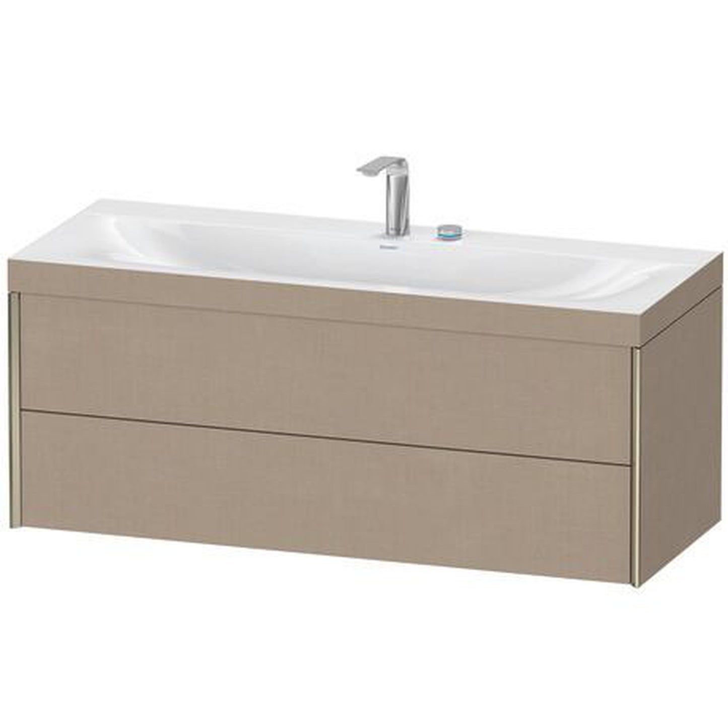 Duravit Xviu 47" x 20" x 19" Two Drawer C-Bonded Wall-Mount Vanity Kit With Two Tap Holes, Linen (XV4617EB175C)