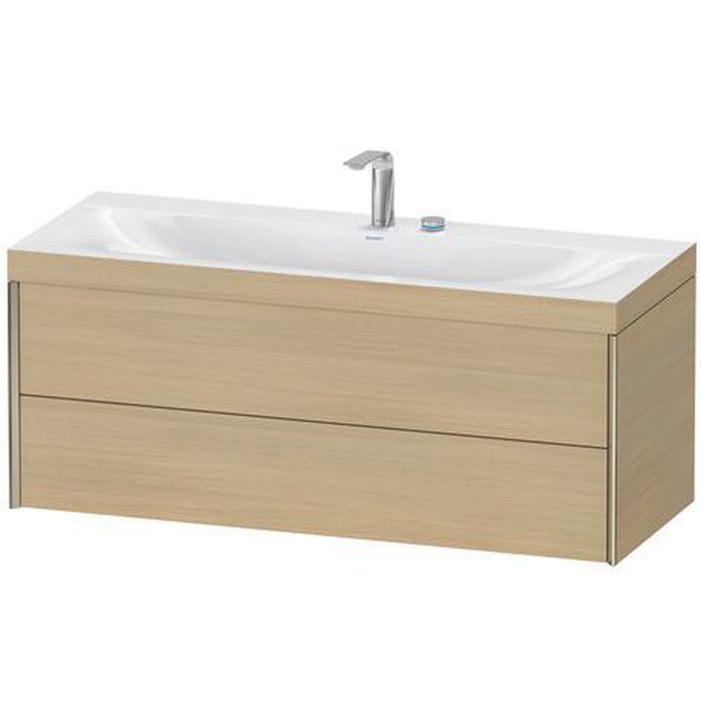 Duravit Xviu 47" x 20" x 19" Two Drawer C-Bonded Wall-Mount Vanity Kit With Two Tap Holes, Mediterranean Oak (XV4617EB171C)