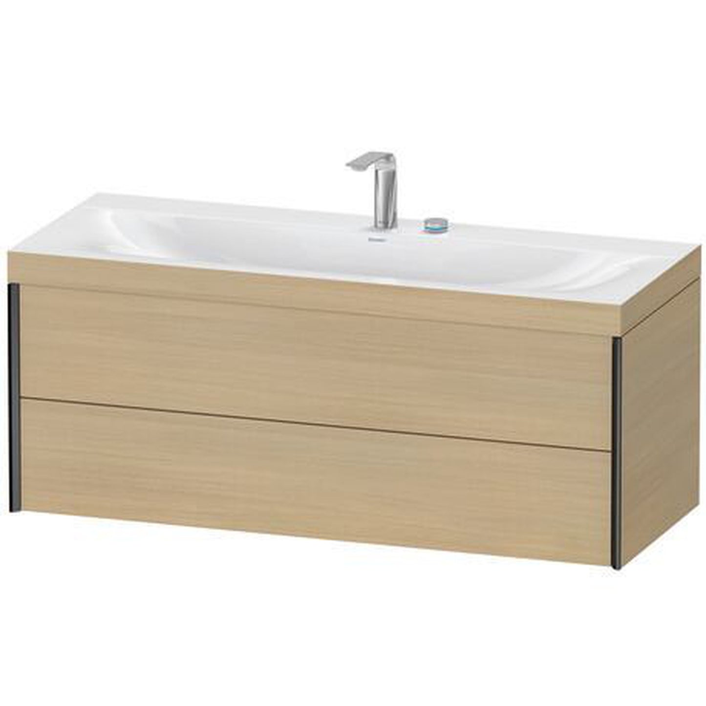 Duravit Xviu 47" x 20" x 19" Two Drawer C-Bonded Wall-Mount Vanity Kit With Two Tap Holes, Mediterranean Oak (XV4617EB271C)