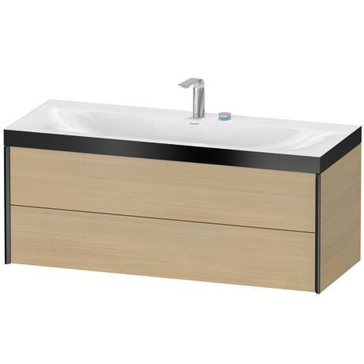 Duravit Xviu 47" x 20" x 19" Two Drawer C-Bonded Wall-Mount Vanity Kit With Two Tap Holes, Mediterranean Oak (XV4617EB271P)