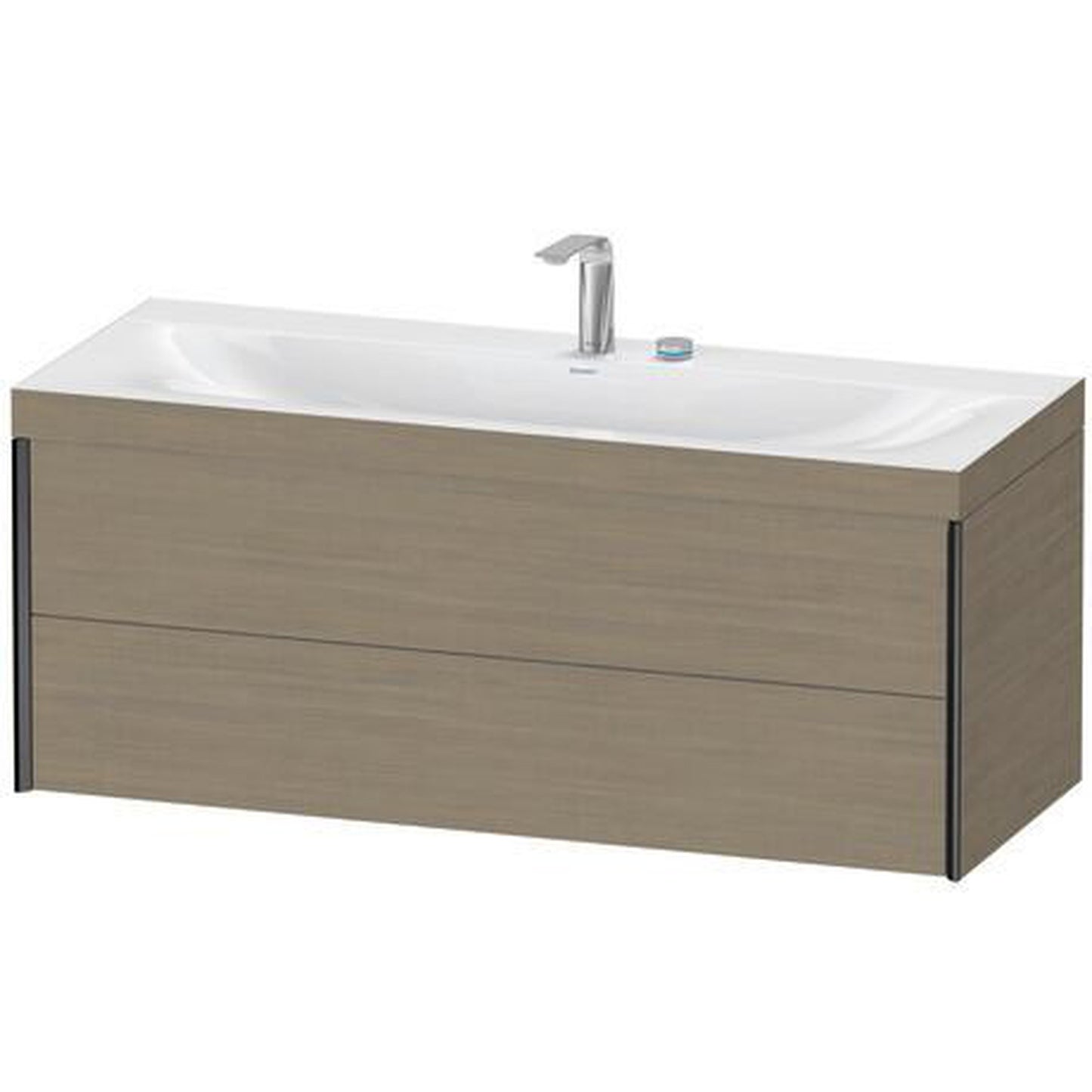 Duravit Xviu 47" x 20" x 19" Two Drawer C-Bonded Wall-Mount Vanity Kit With Two Tap Holes, Oak Terra (XV4617EB235C)