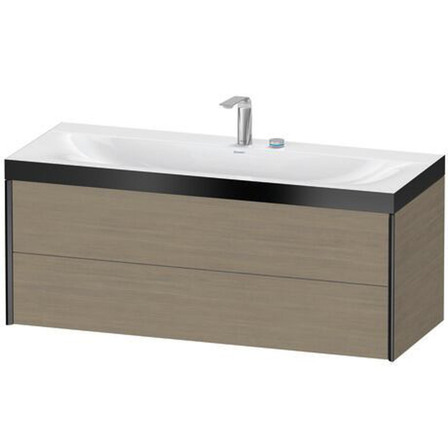 Duravit Xviu 47" x 20" x 19" Two Drawer C-Bonded Wall-Mount Vanity Kit With Two Tap Holes, Oak Terra (XV4617EB235P)