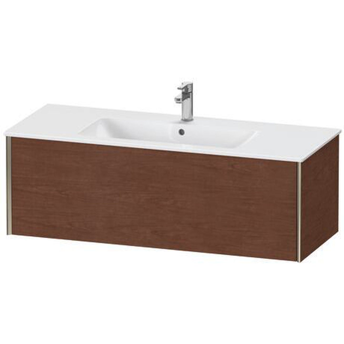 Duravit Xviu 48" x 16" x 19" One Drawer Wall-Mount Vanity Unit, American Walnut (XV40280B113)