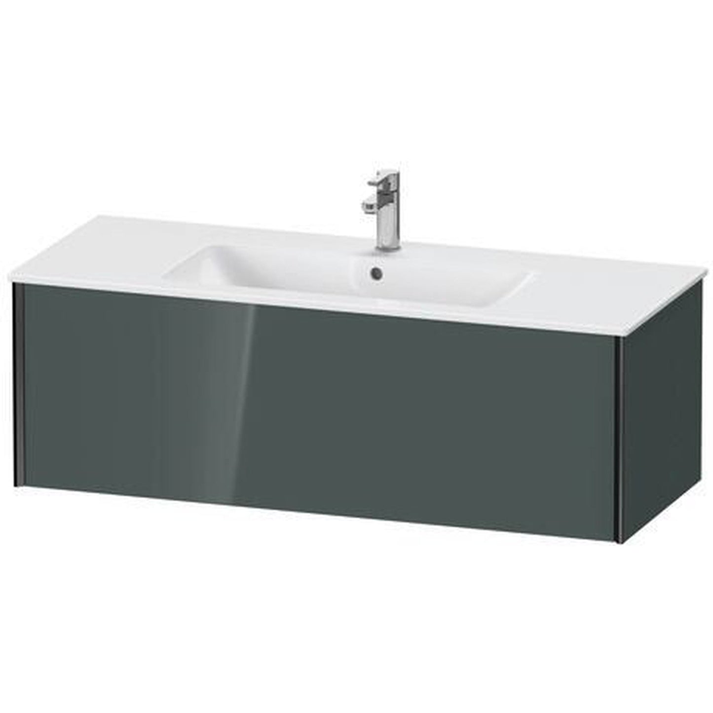 Duravit Xviu 48" x 16" x 19" One Drawer Wall-Mount Vanity Unit, Dolomiti Grey High Gloss Lacquer (XV40280B238)
